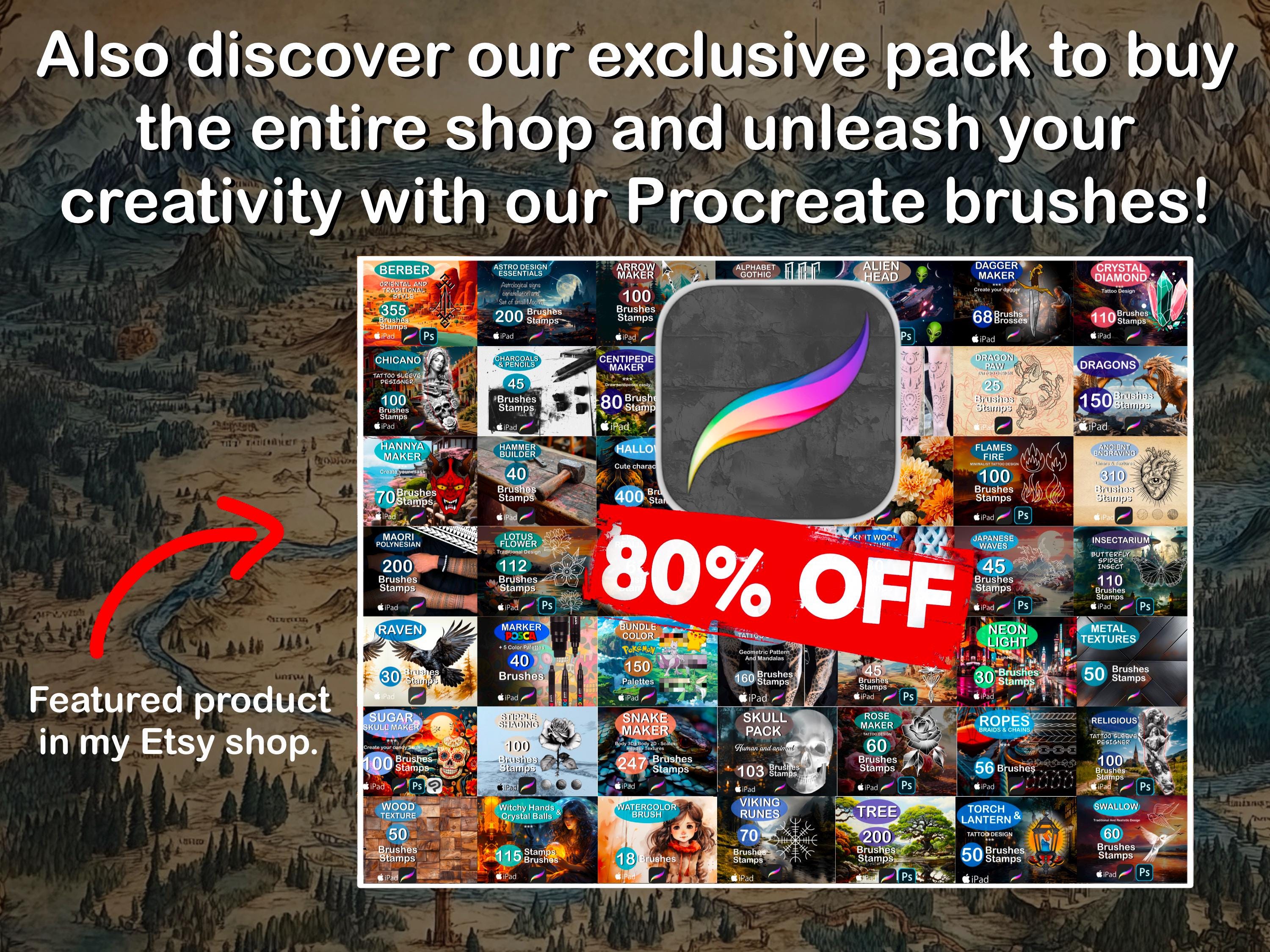 Procreate Compass Rose Brush Stamps preview 2