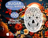 Procreate Skull Sugar Tattoo Brush Set