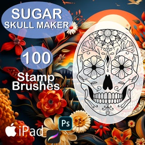 Procreate Skull Sugar Tattoo Brush Set