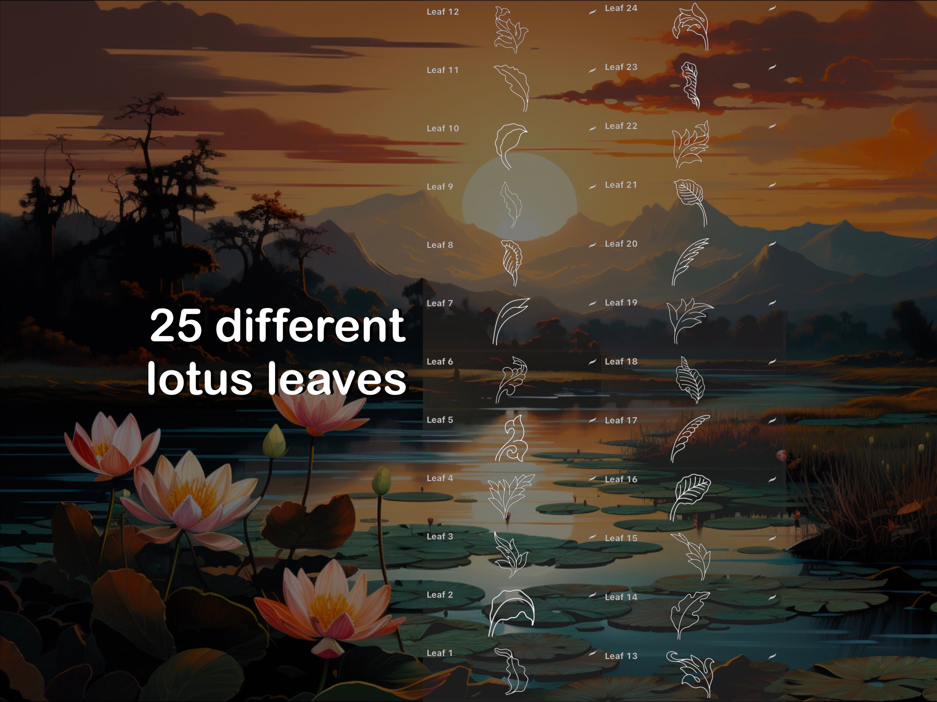 100 Procreate Lotus and Trad Flower Maker Brush Set preview 3