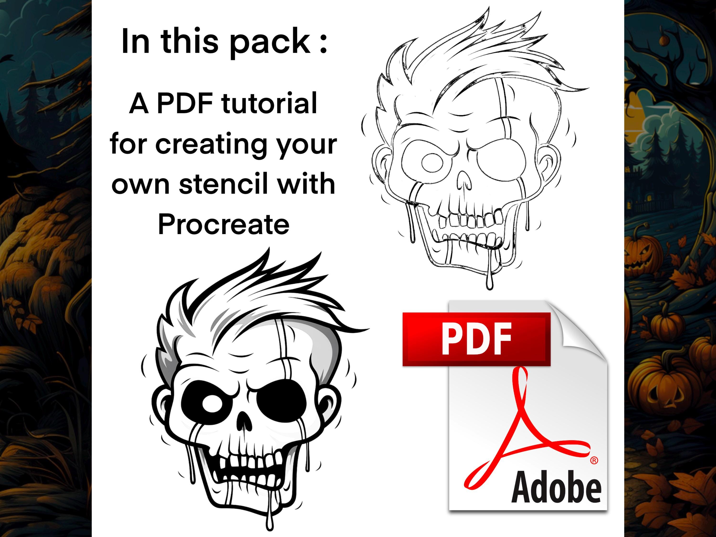400 Procreate Brush Halloween Cute and Cartons Stamps preview 8