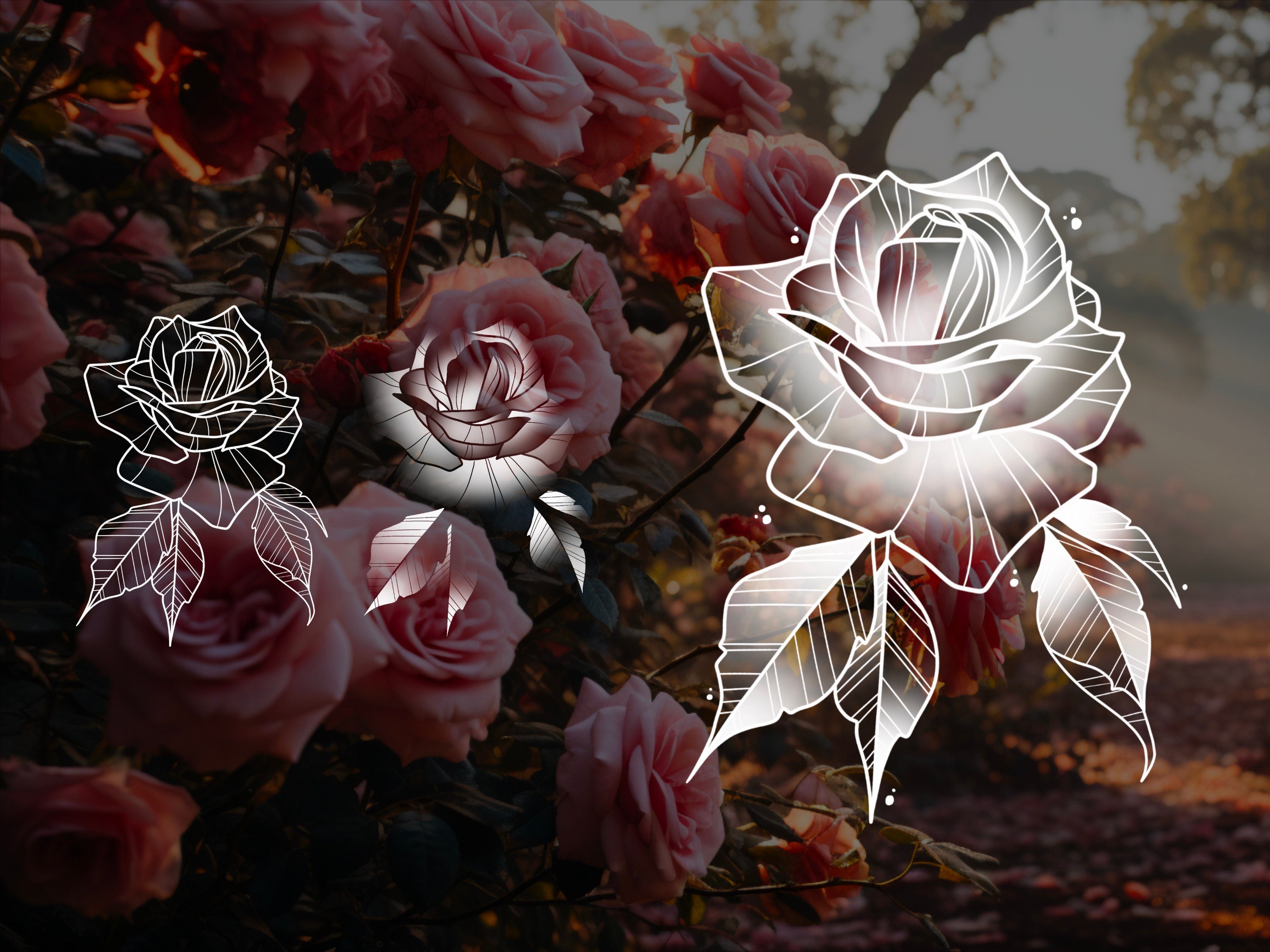 Procreate Rose Tattoo Brush Set Photoshop preview 5