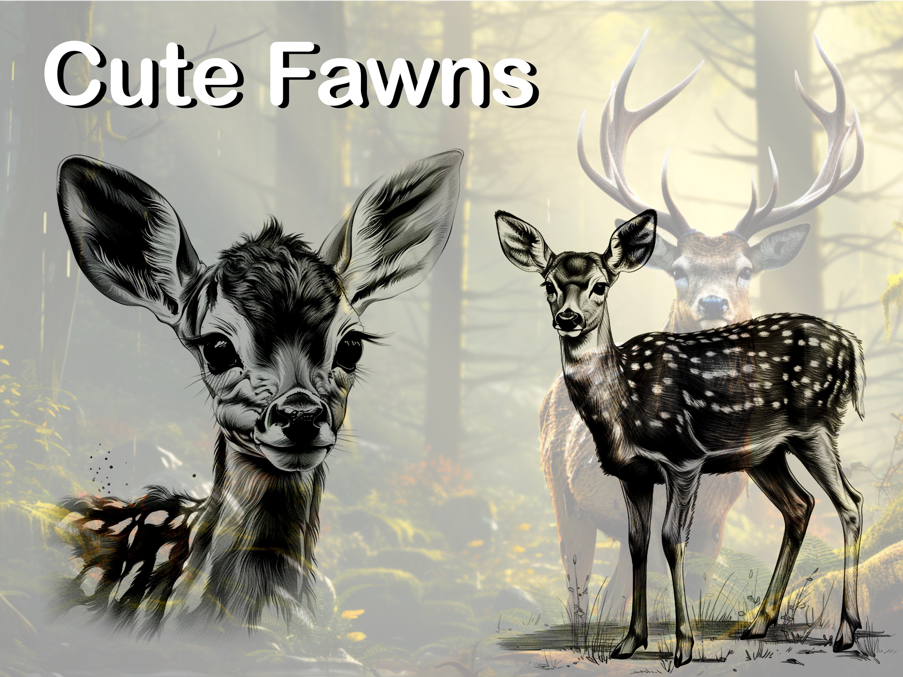Procreate Deer Doe Fawn Stamp Brush Photoshop preview 5