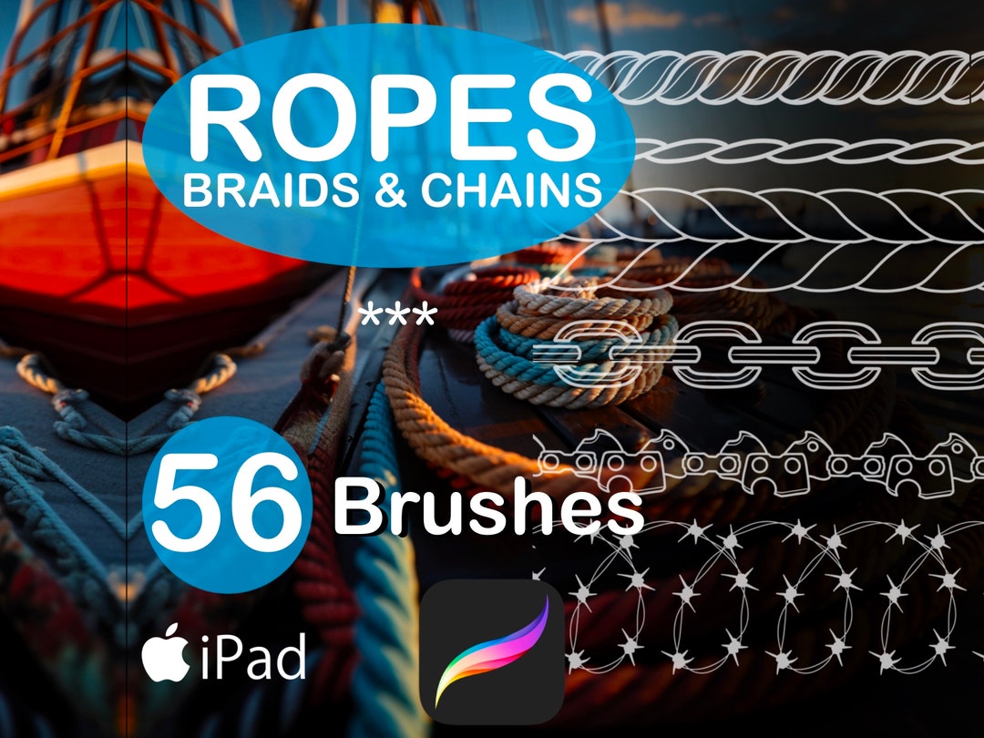 56 Brush Procreate Ropes, Braids & Chains Brush Set Etsy