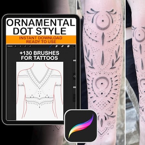 Procreate Dot Style Tattoo Ornamental Brush Set