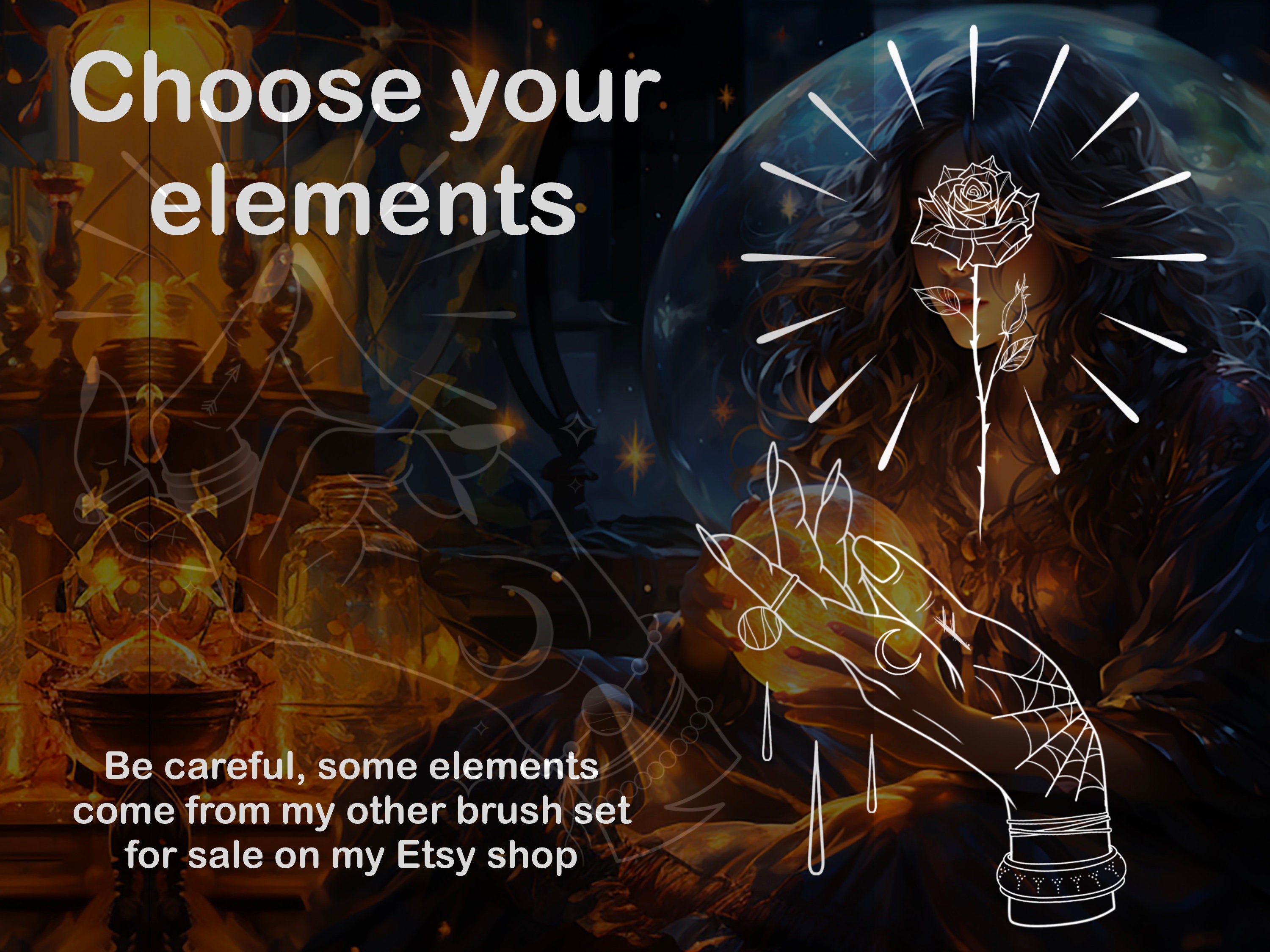 Procreate Witchy Hands & Crystall Balls Brush Set preview 7