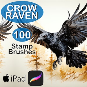 Procreate Crow Raven Brush Stamps