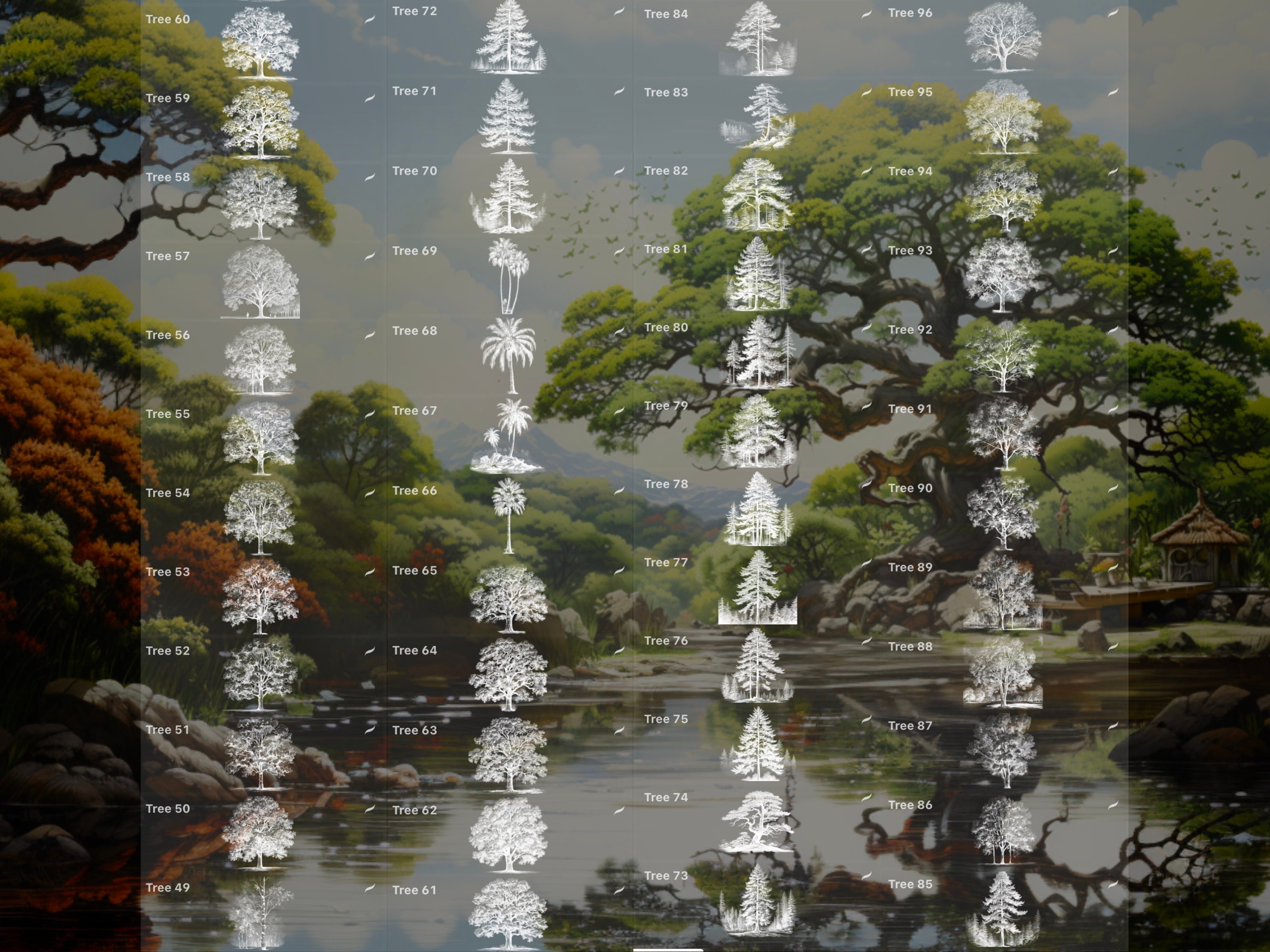 200 Brush Tree Procreate Stamps Photoshop preview 3