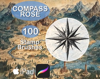 Procreate Compass Rose Brush Stamps