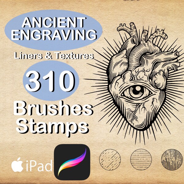 Procreate Engraving Ancient Engraving Vintage Brush Stamps