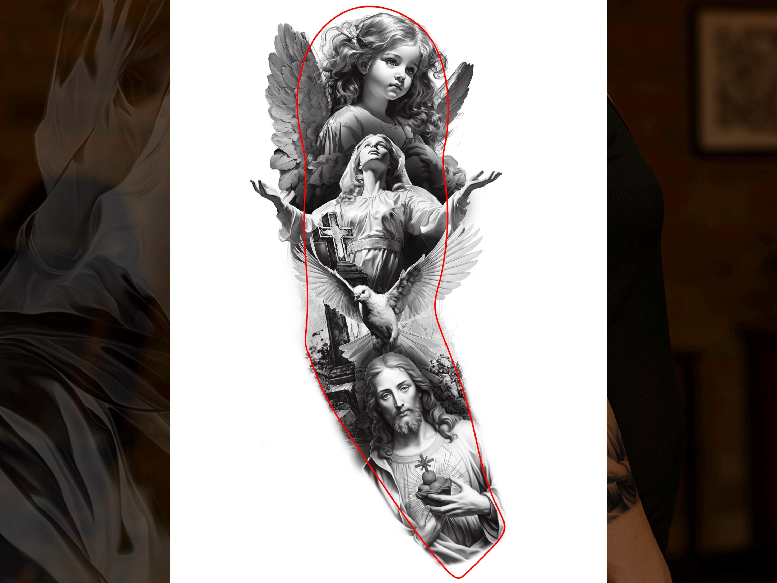 Procreate Christian Religious Brush Stamps Tattoo Designer Photoshop ABR PNG PDF preview 5