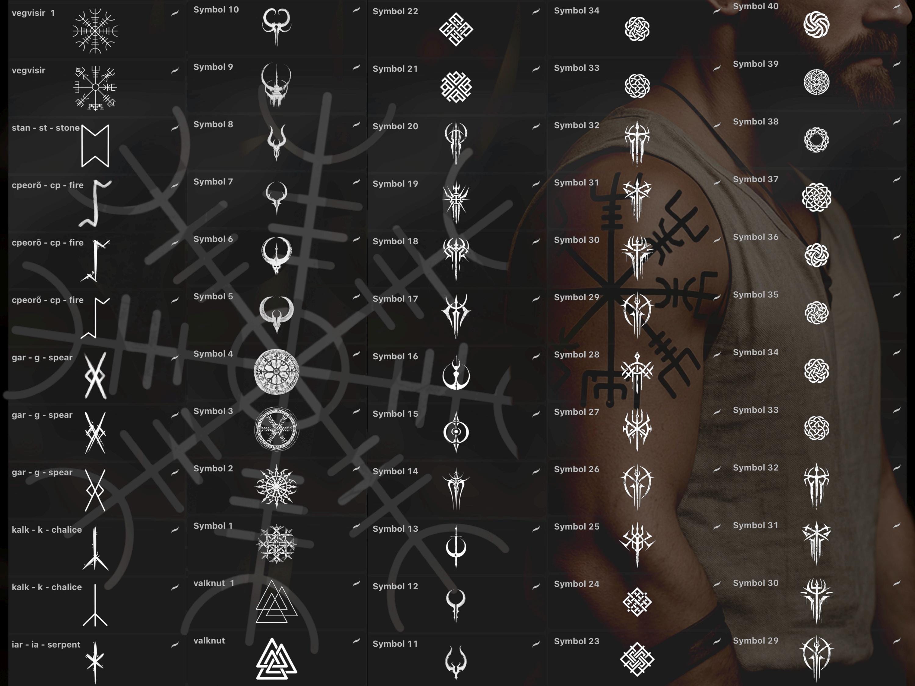 Procreate Viking Nordic Runes Stamp Set Photoshop ABR PNG PDF preview 5