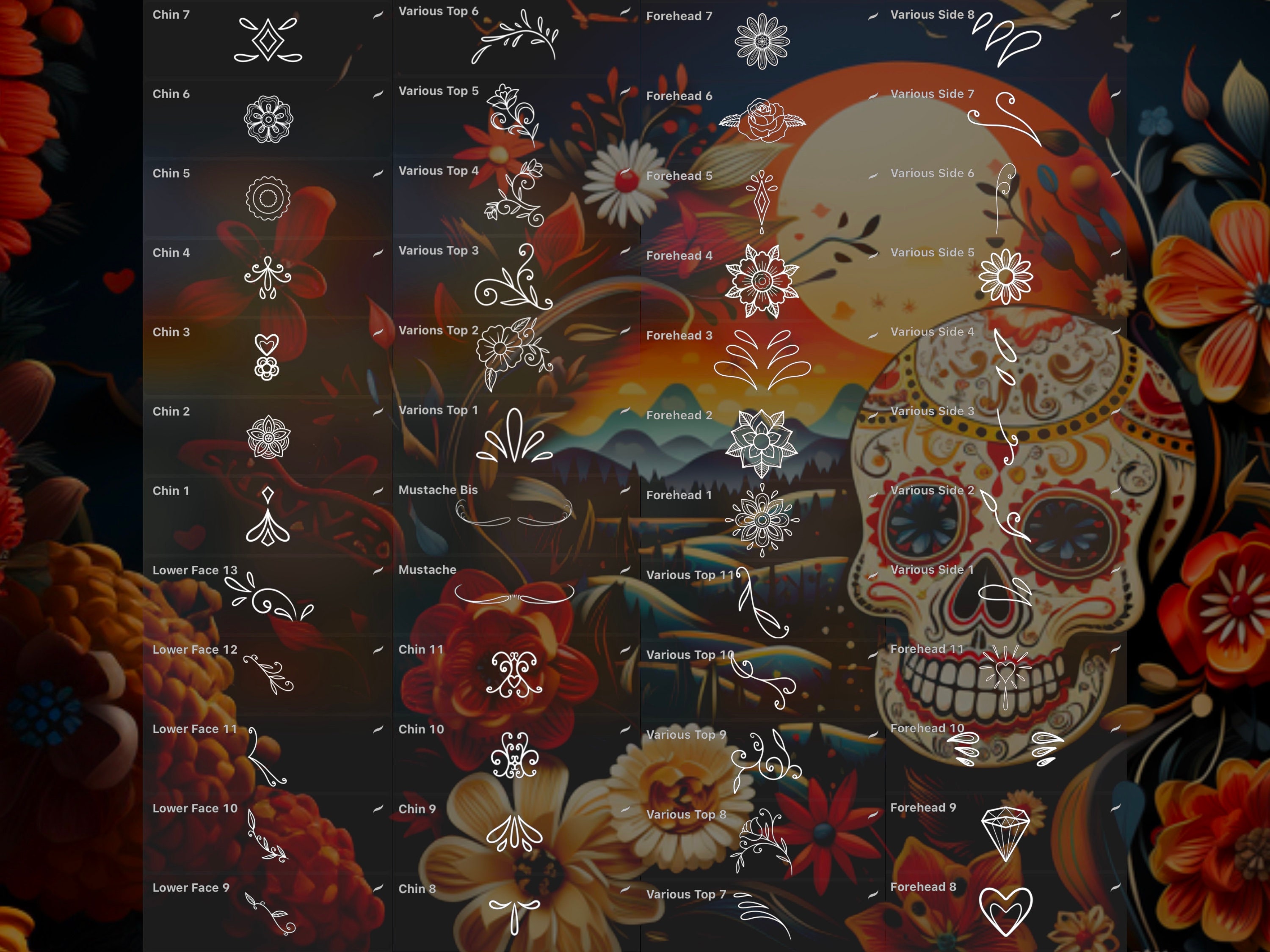 Procreate Skull Sugar Tattoo Brush Set preview 2