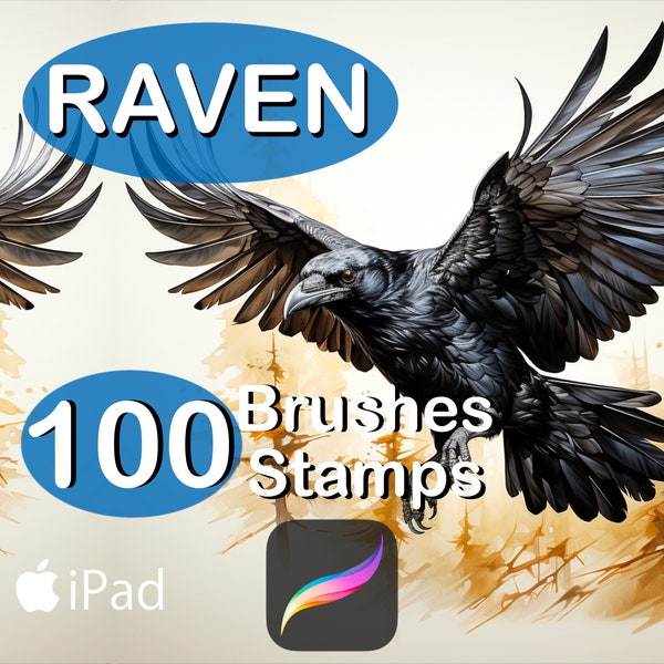 Procreate Crow Raven Brush Stamps