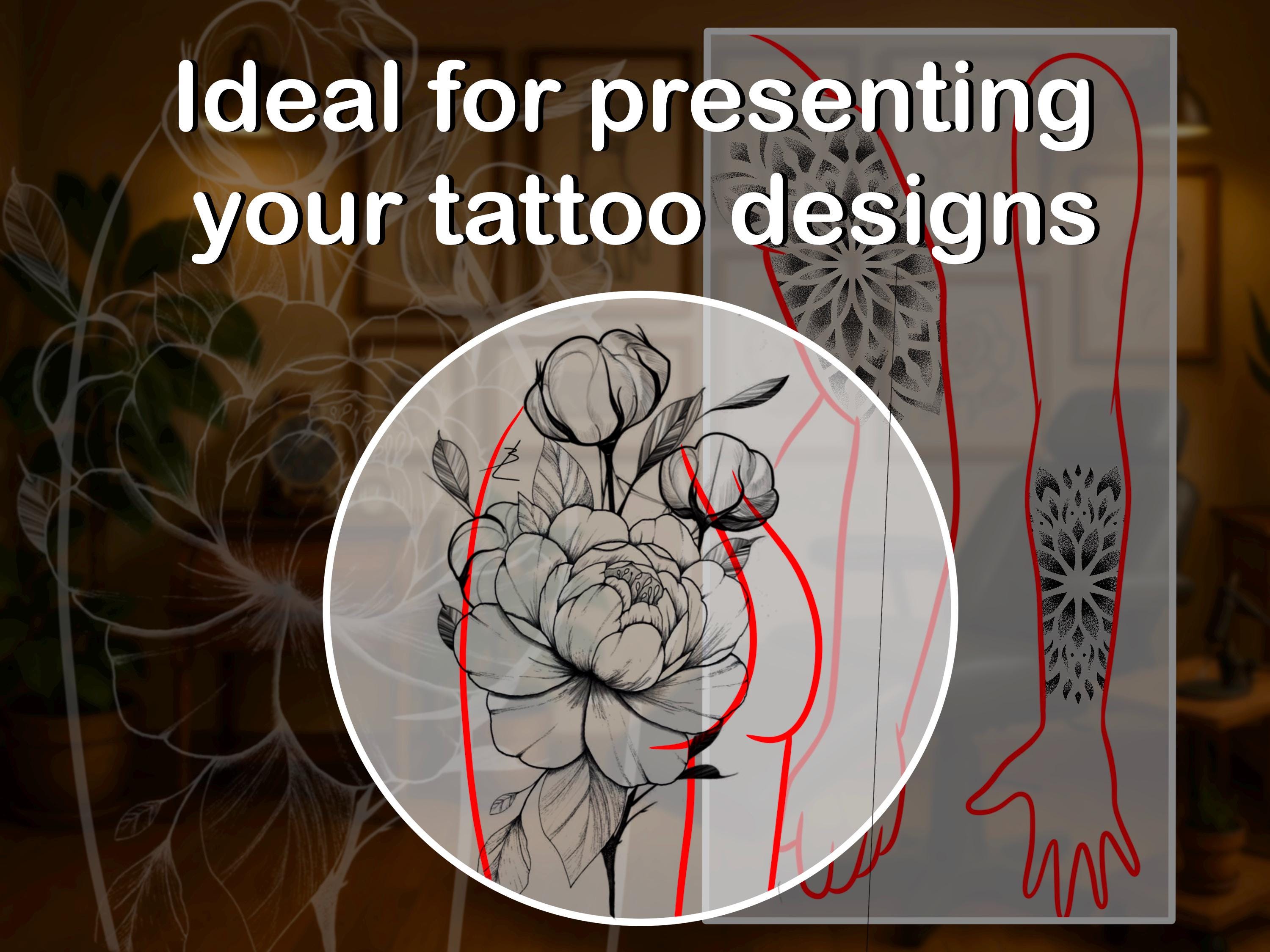 100 Procreate Stamps – Body Parts Templates for Tattoo Design | Anatomical Brush Set | Tattoo Placement Sketches Photoshop ABR PDF PNG preview 6