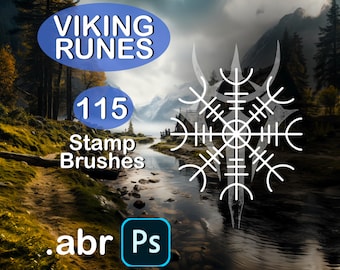 Photoshop Viking Nordic Runes Stamp Set ABR