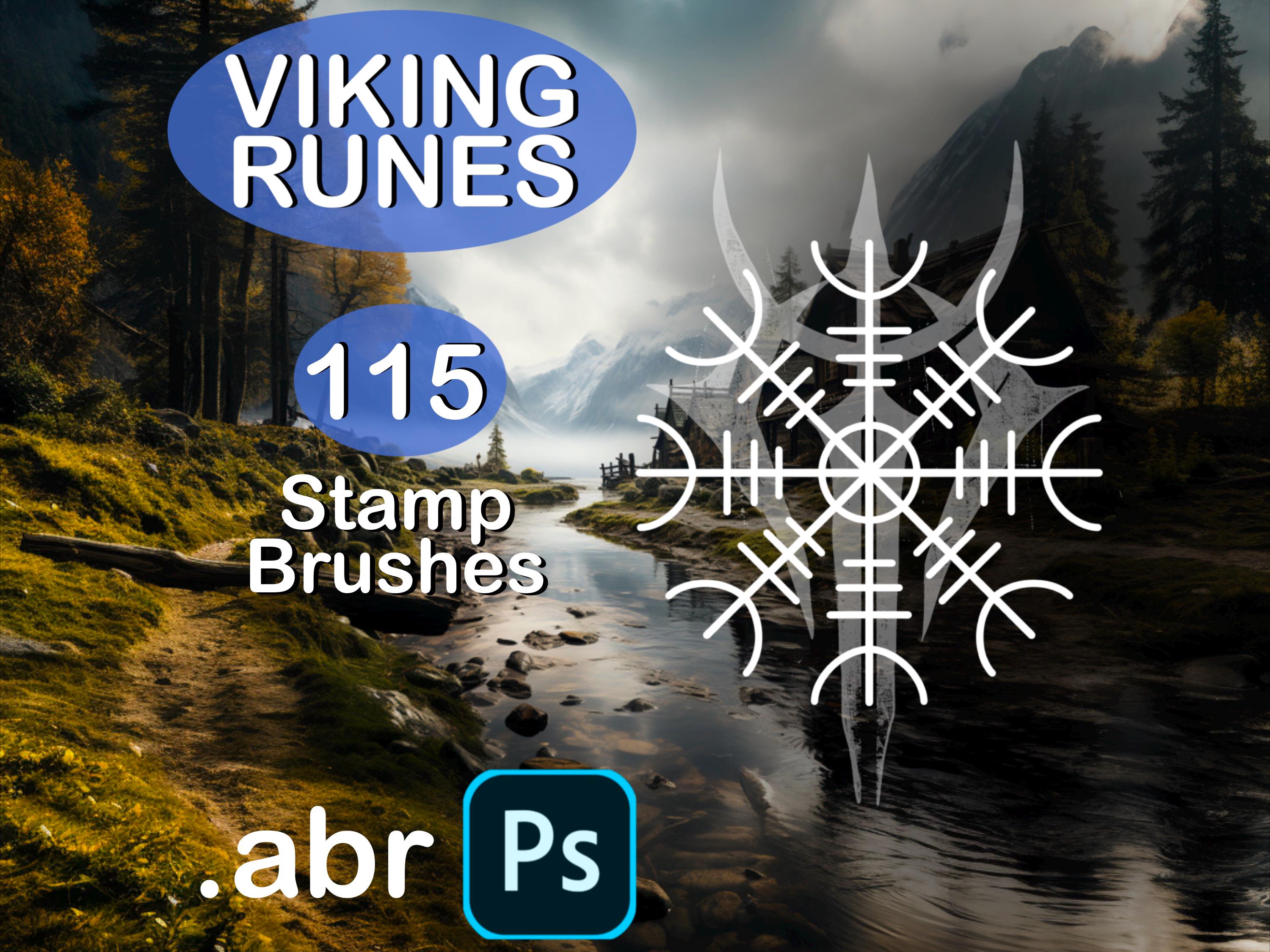 Photoshop Viking Nordic Runes Stamp Set ABR