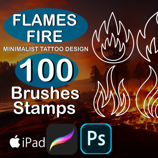 Procreate Flames & Fires Tattoo Brush Set