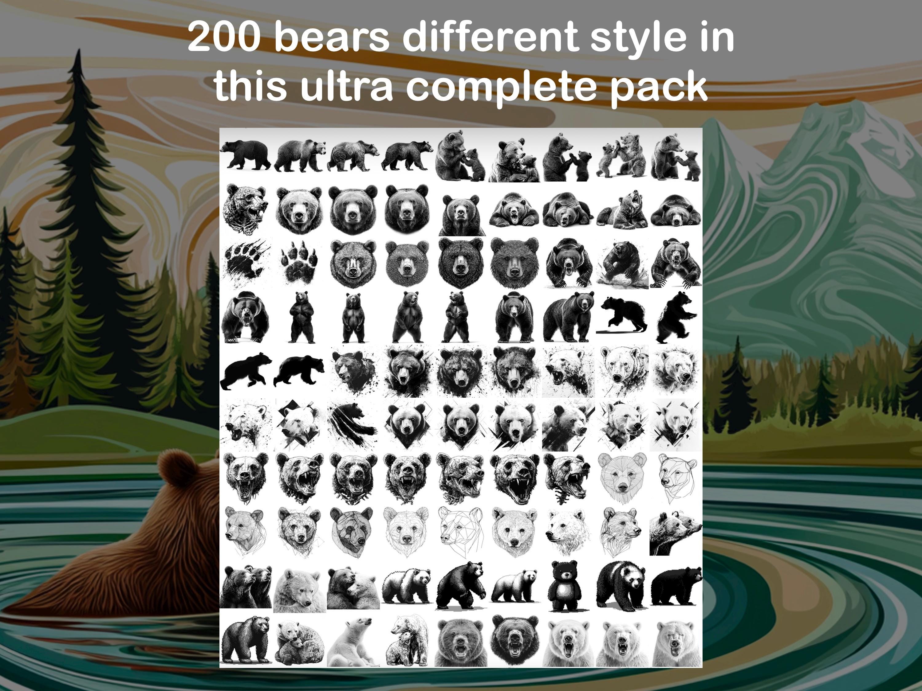 Procreate Bear Tattoo Brush Set preview 3