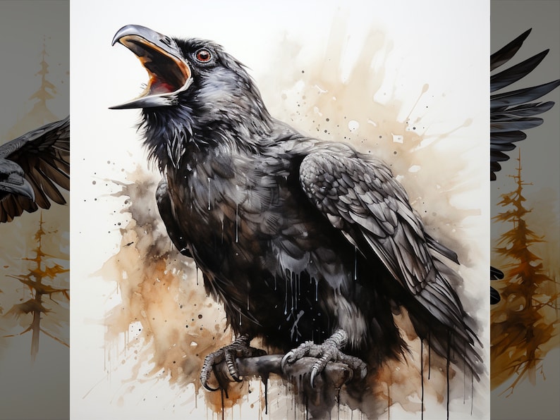 Procreate Crow Raven Brush Stamps - Etsy