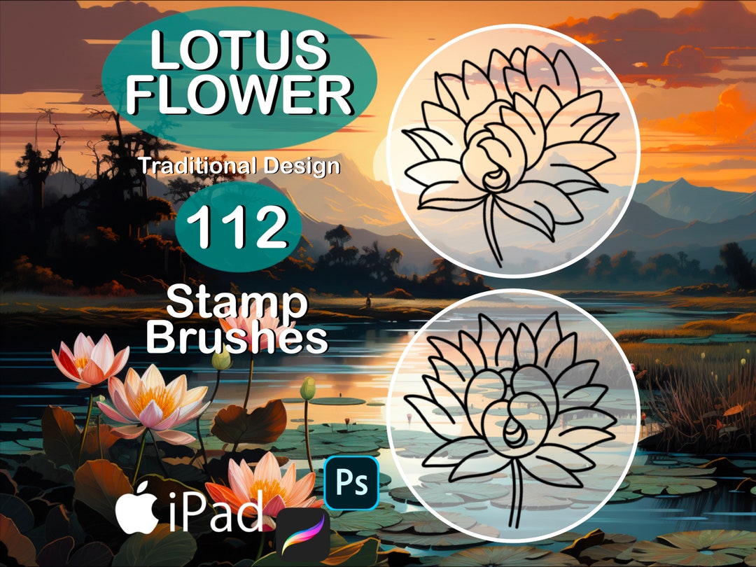 100 Procreate Lotus and Trad Flower Maker Brush Set - Etsy