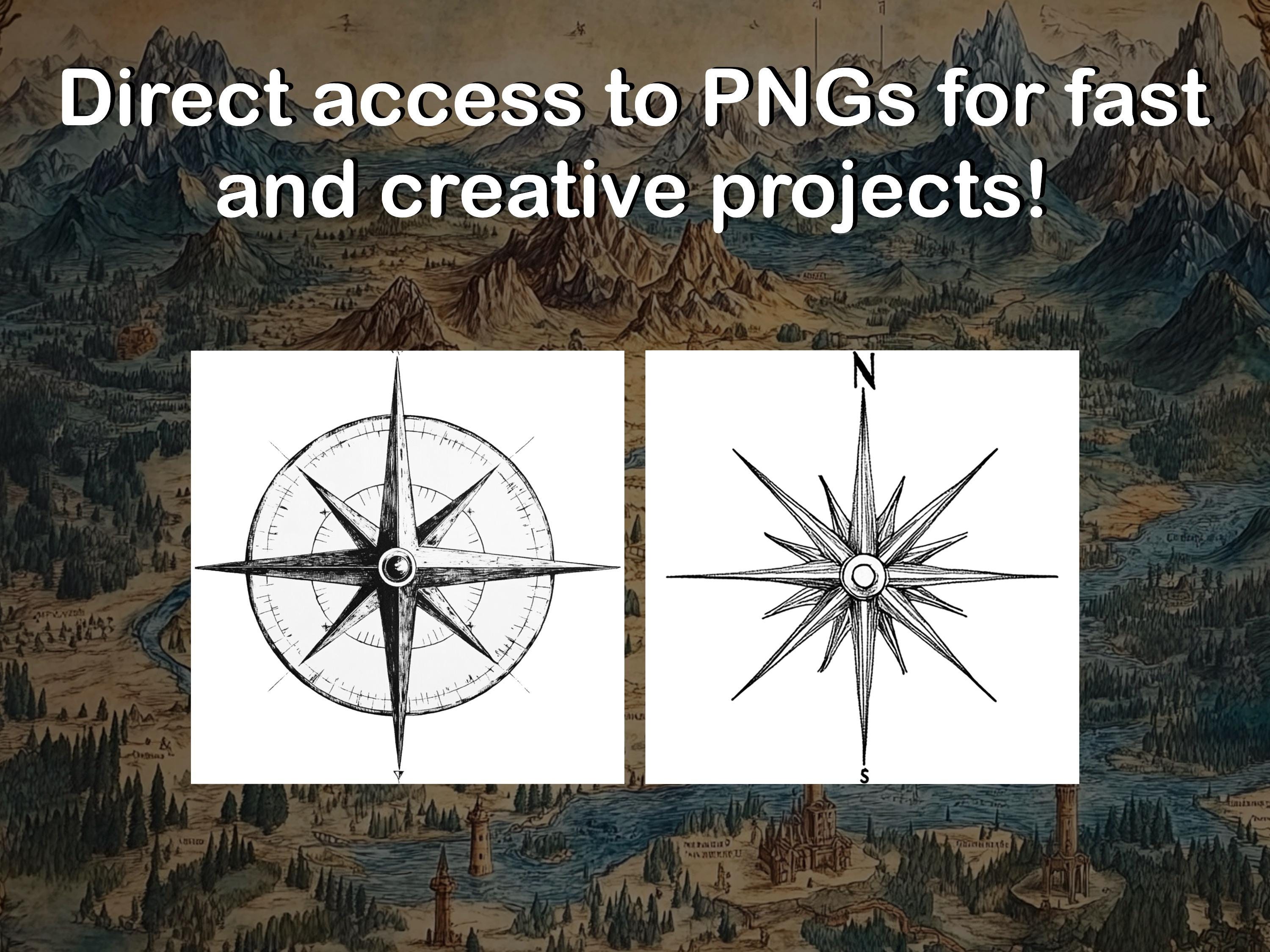 Procreate Compass Rose Brush Stamps preview 4