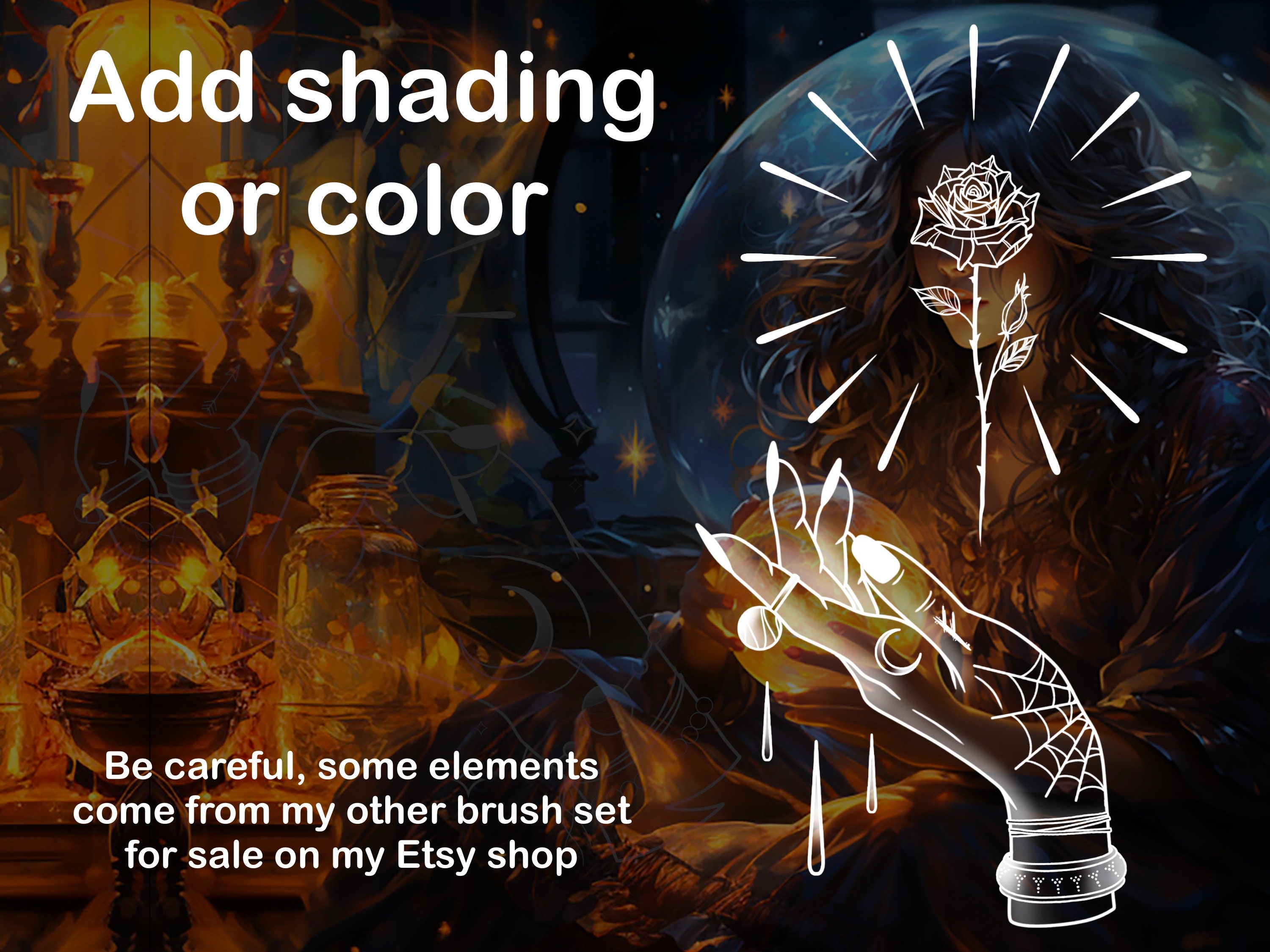 Procreate Witchy Hands & Crystall Balls Brush Set preview 8
