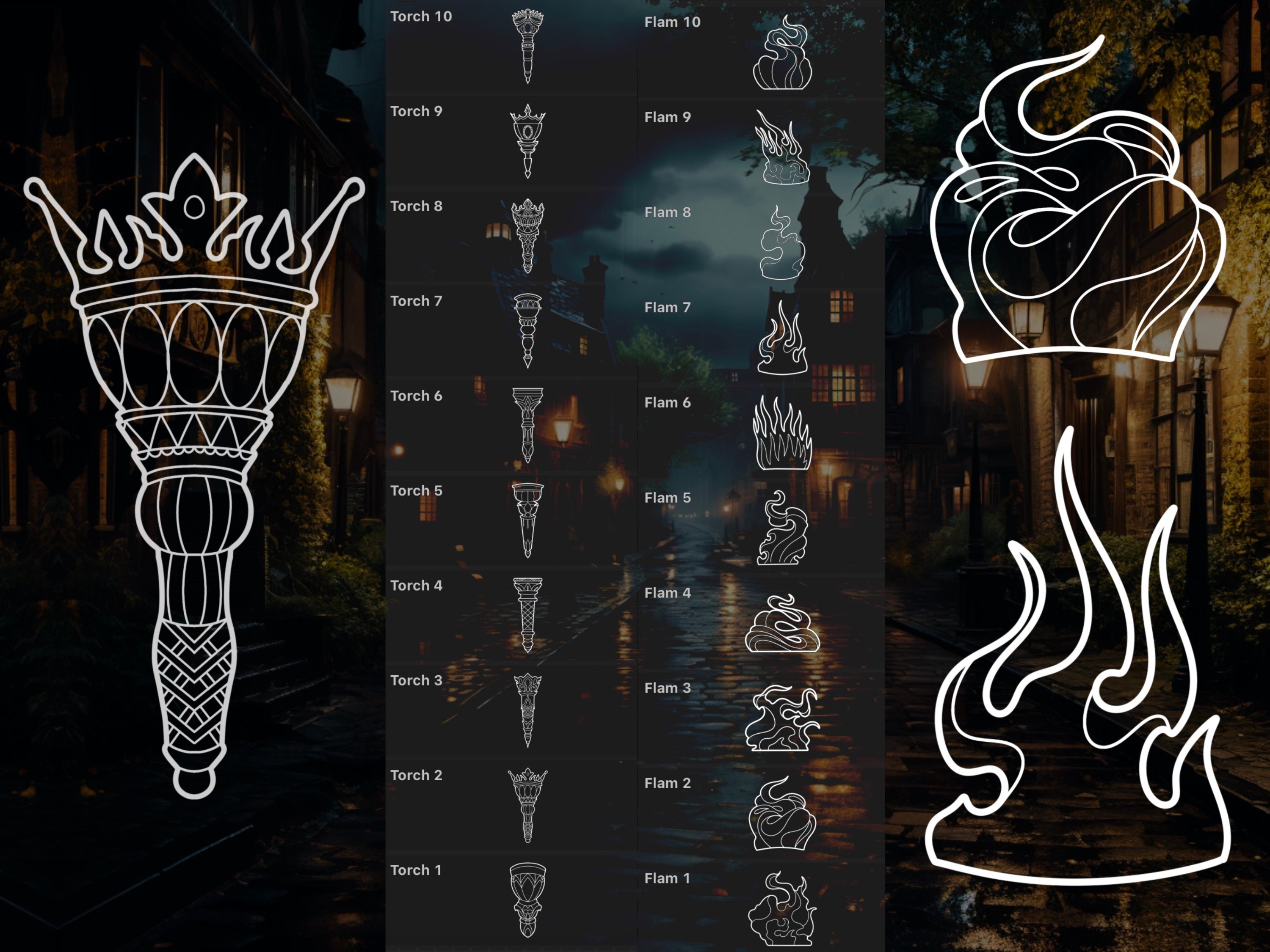 Procreate Torch & Lantern Brush Stamp preview 3