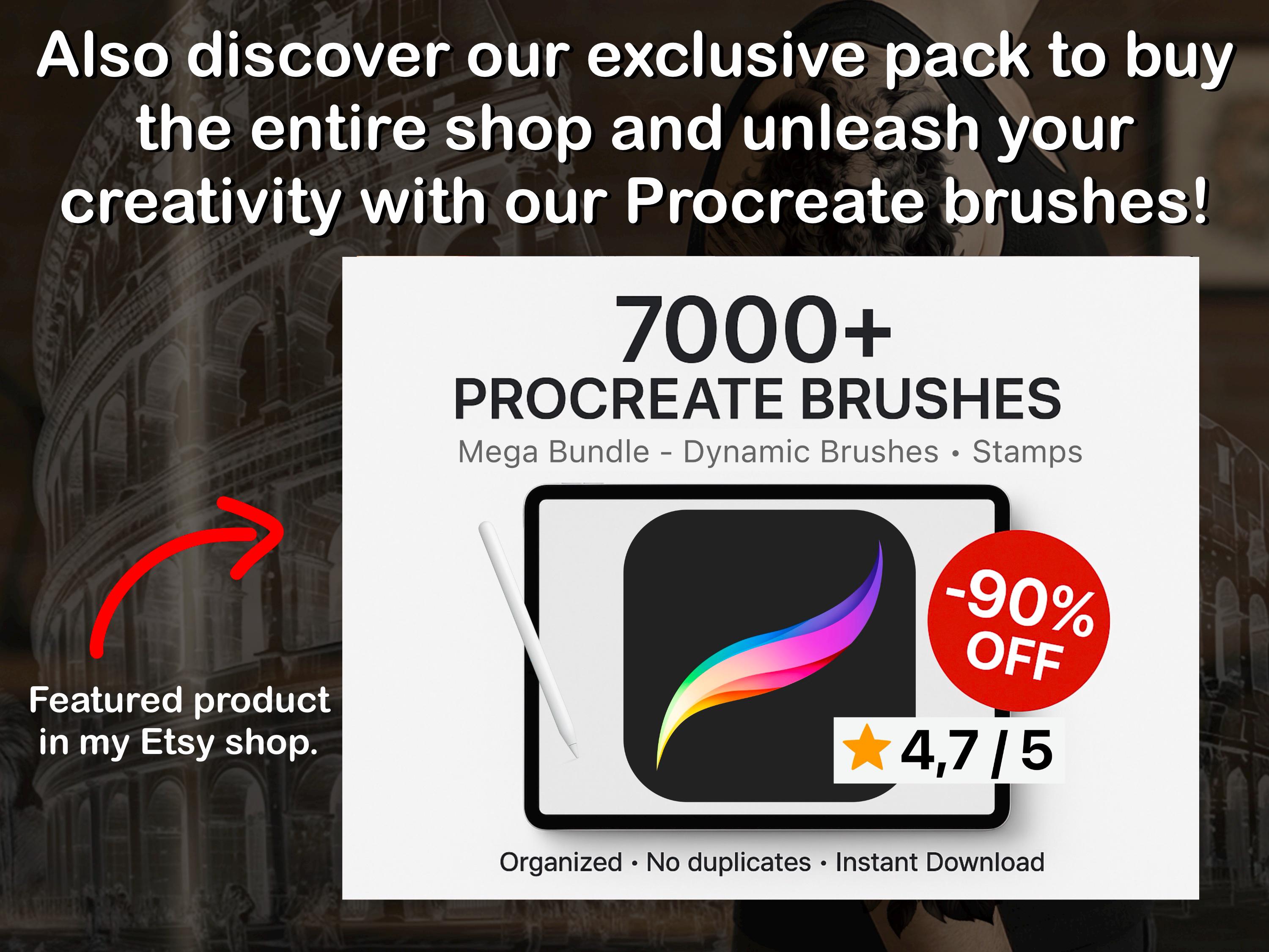 Procreate Ancient Greece Brush Stamps Tattoo Designer Photoshop PNG ABR PDF preview 2