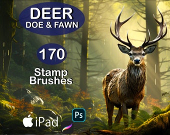 Procreate Deer Doe Fawn Stamp Brush Photoshop