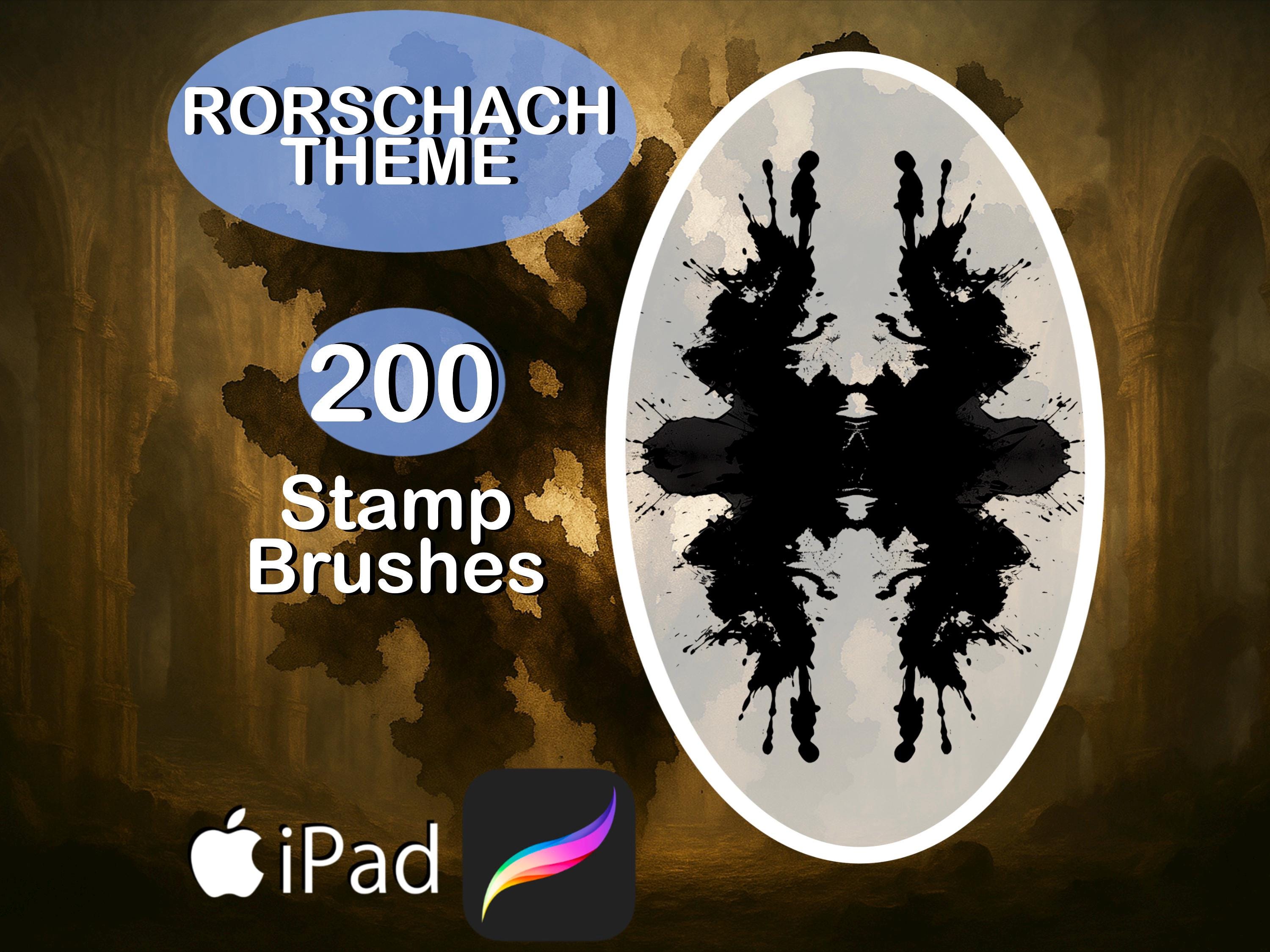 Rorschach Procreate Brushes – 200 Inkblot Stamp Brushes, Abstract Art, Psychology Brush Set, Dark Surreal Stamps