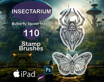 Procreate Butterfly Spider Insect Brush Set