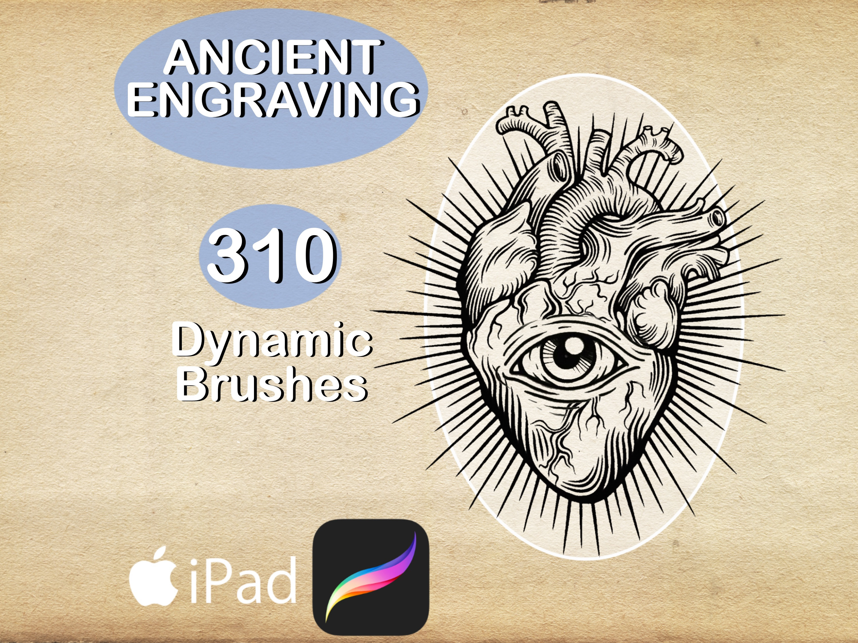 Procreate Engraving Ancient Engraving Vintage Brush Stamps