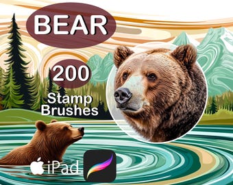 Procreate Bear Tattoo Brush Set
