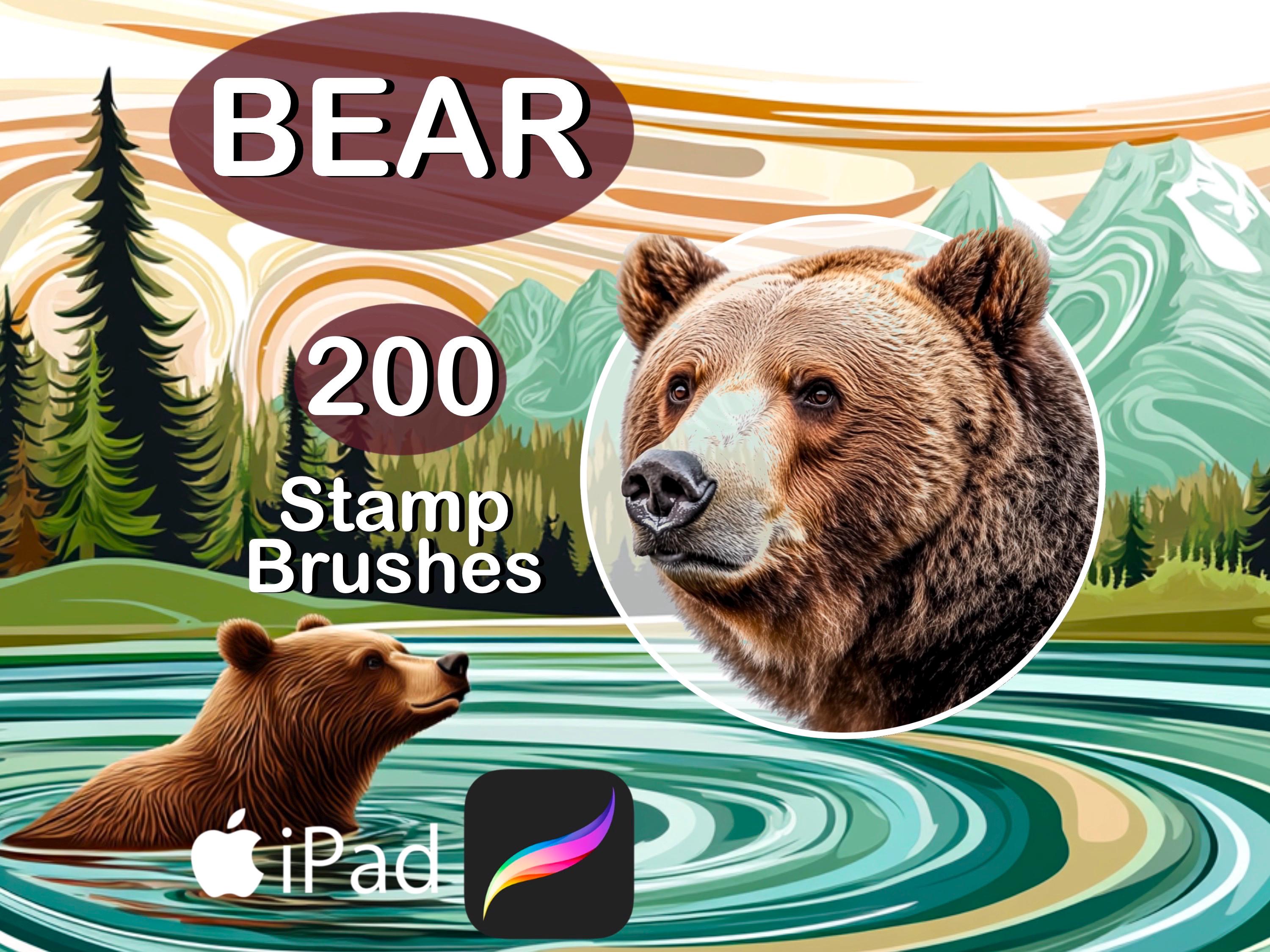 Procreate Bear Tattoo Brush Set
