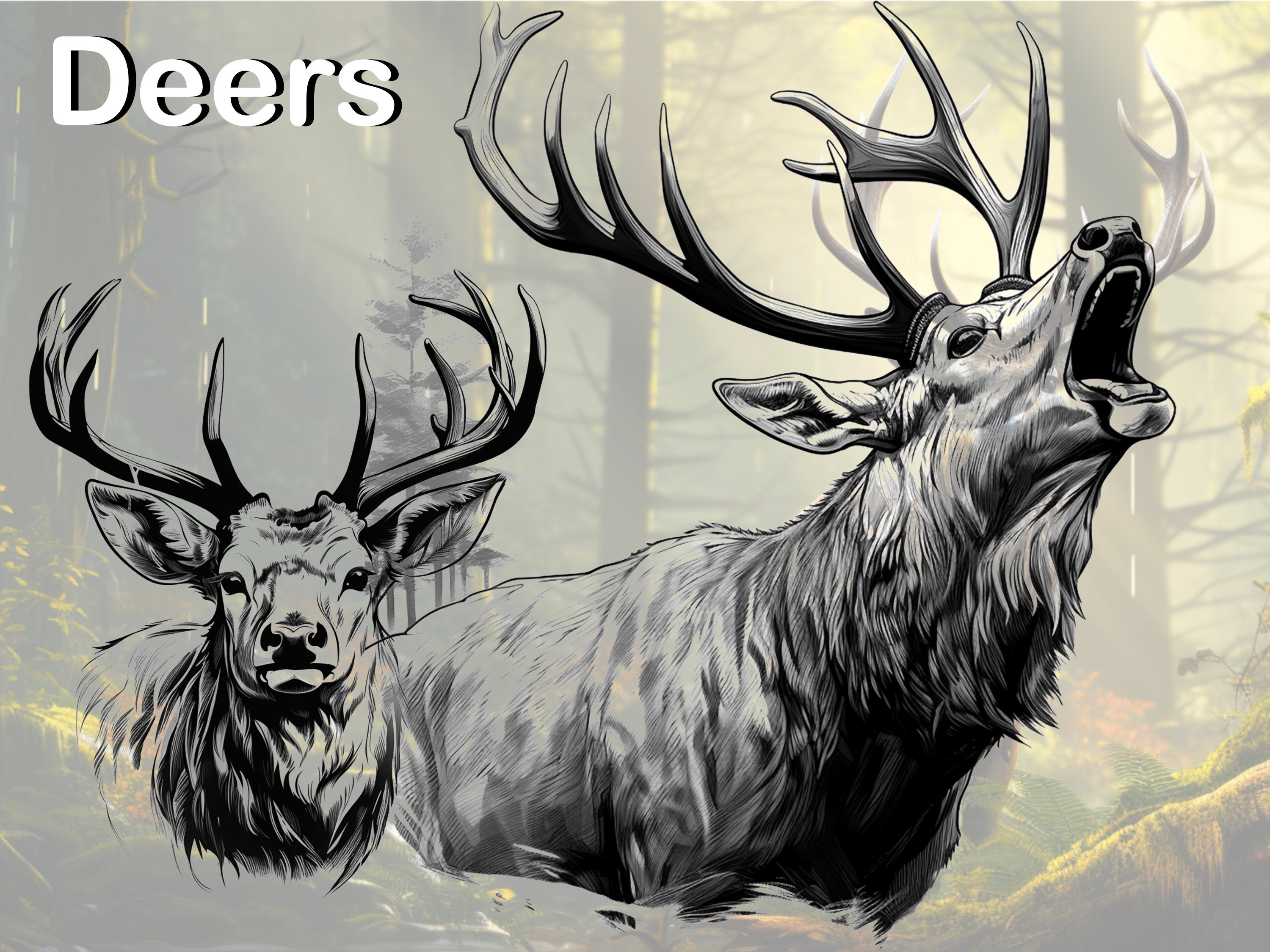 Procreate Deer Doe Fawn Stamp Brush Photoshop preview 8