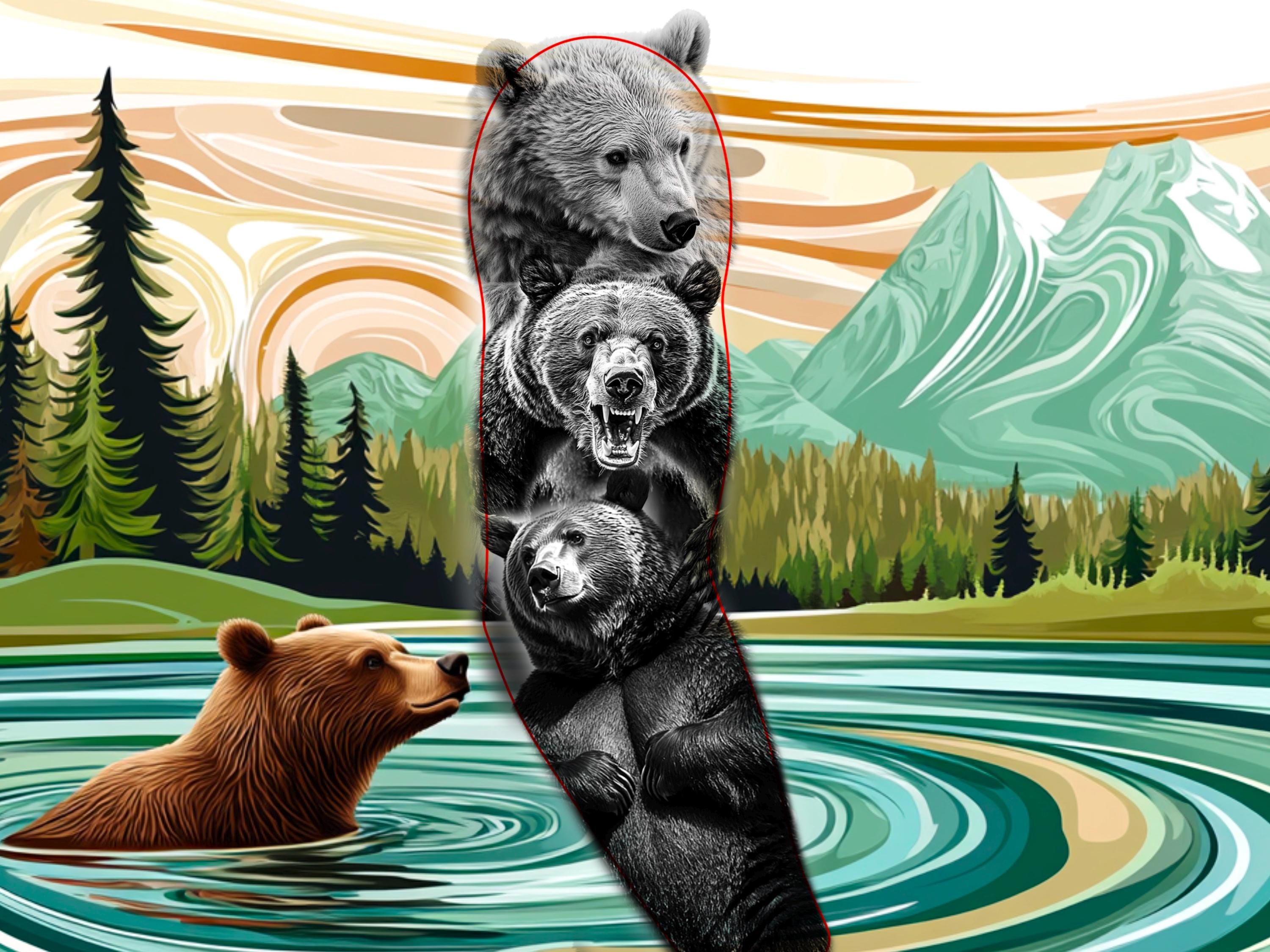 Procreate Bear Tattoo Brush Set preview 4