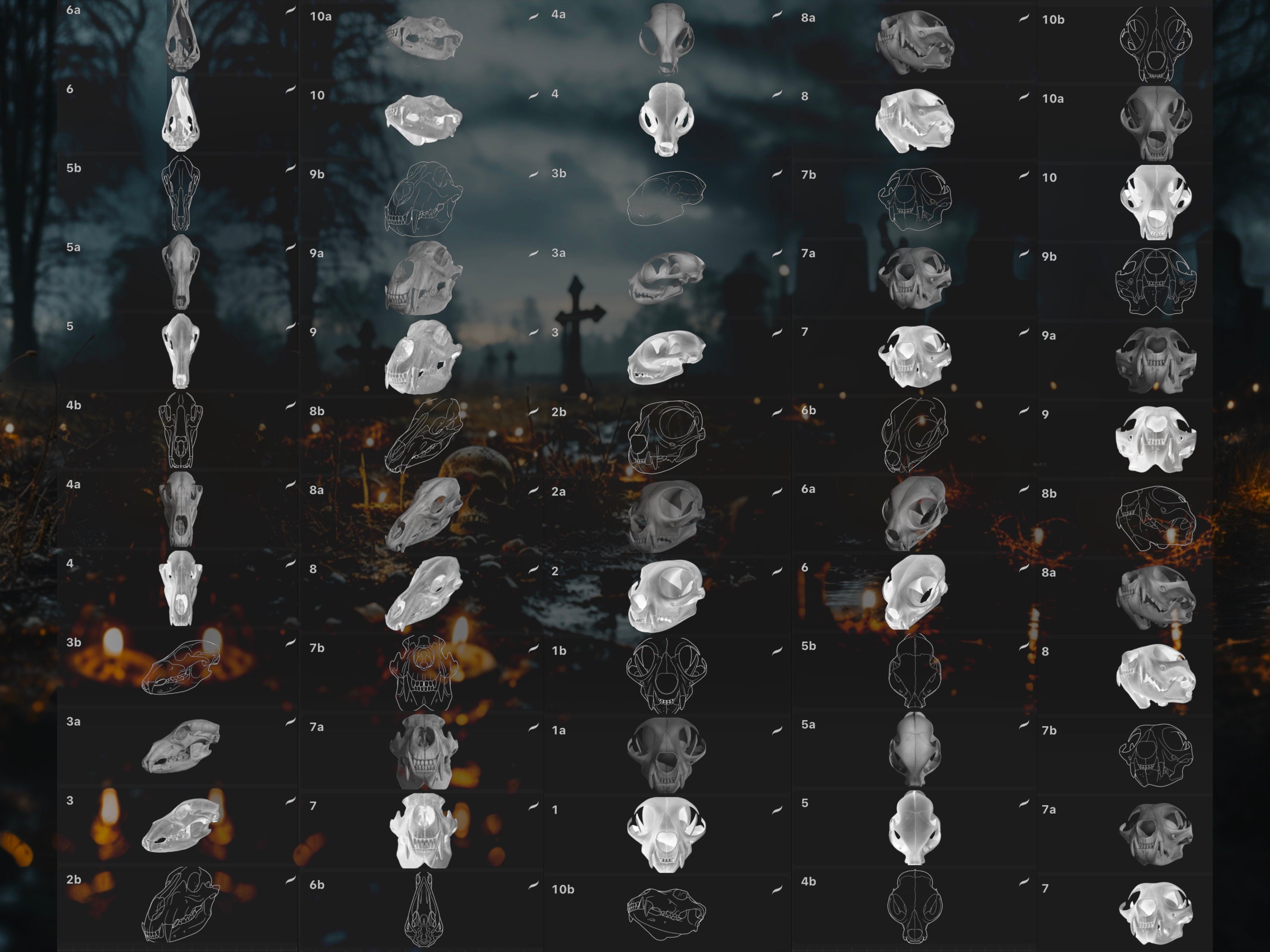 Procreate Skull Brush Tattoo Brush Set preview 3