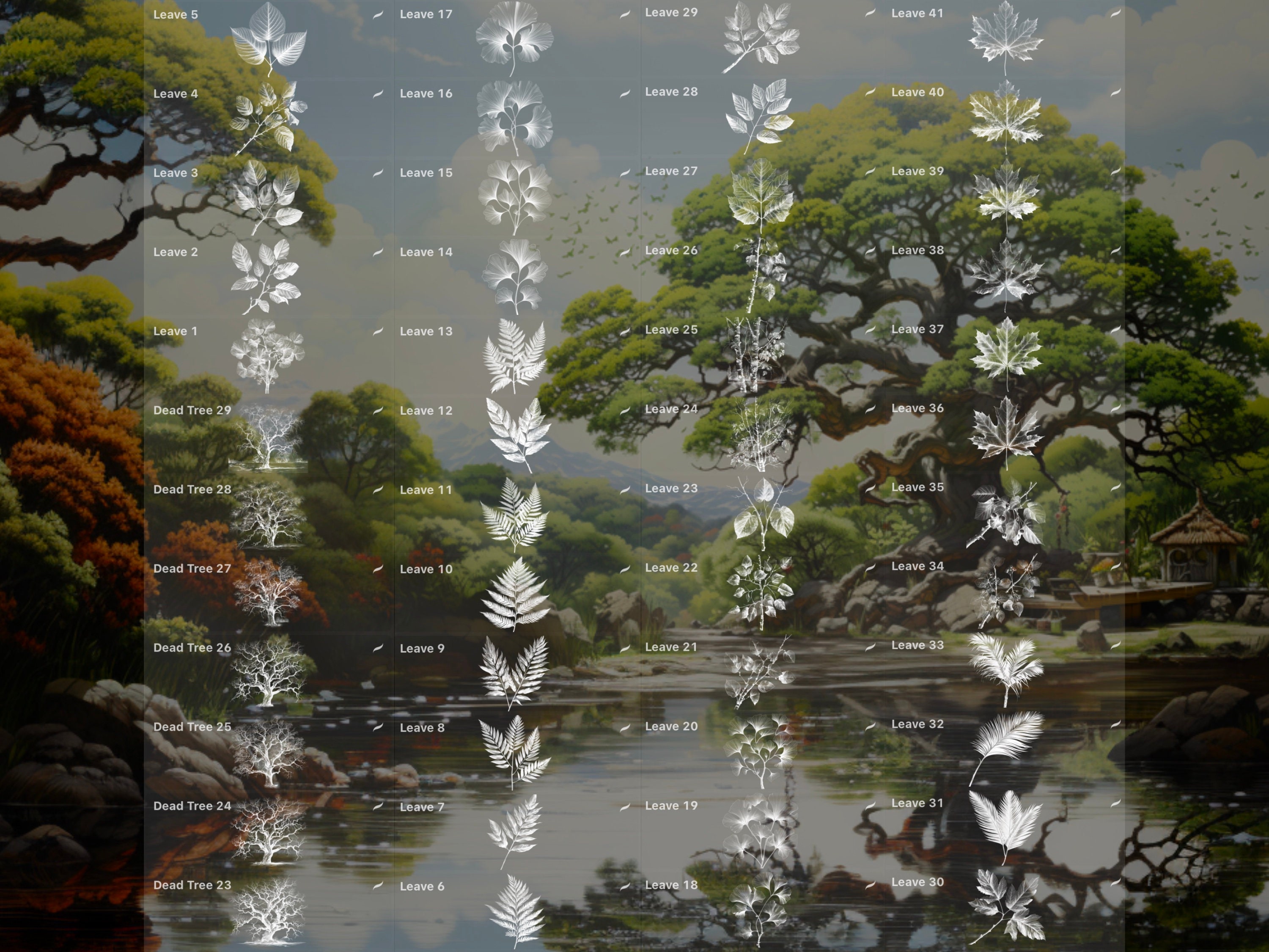 200 Brush Tree Procreate Stamps Photoshop preview 5