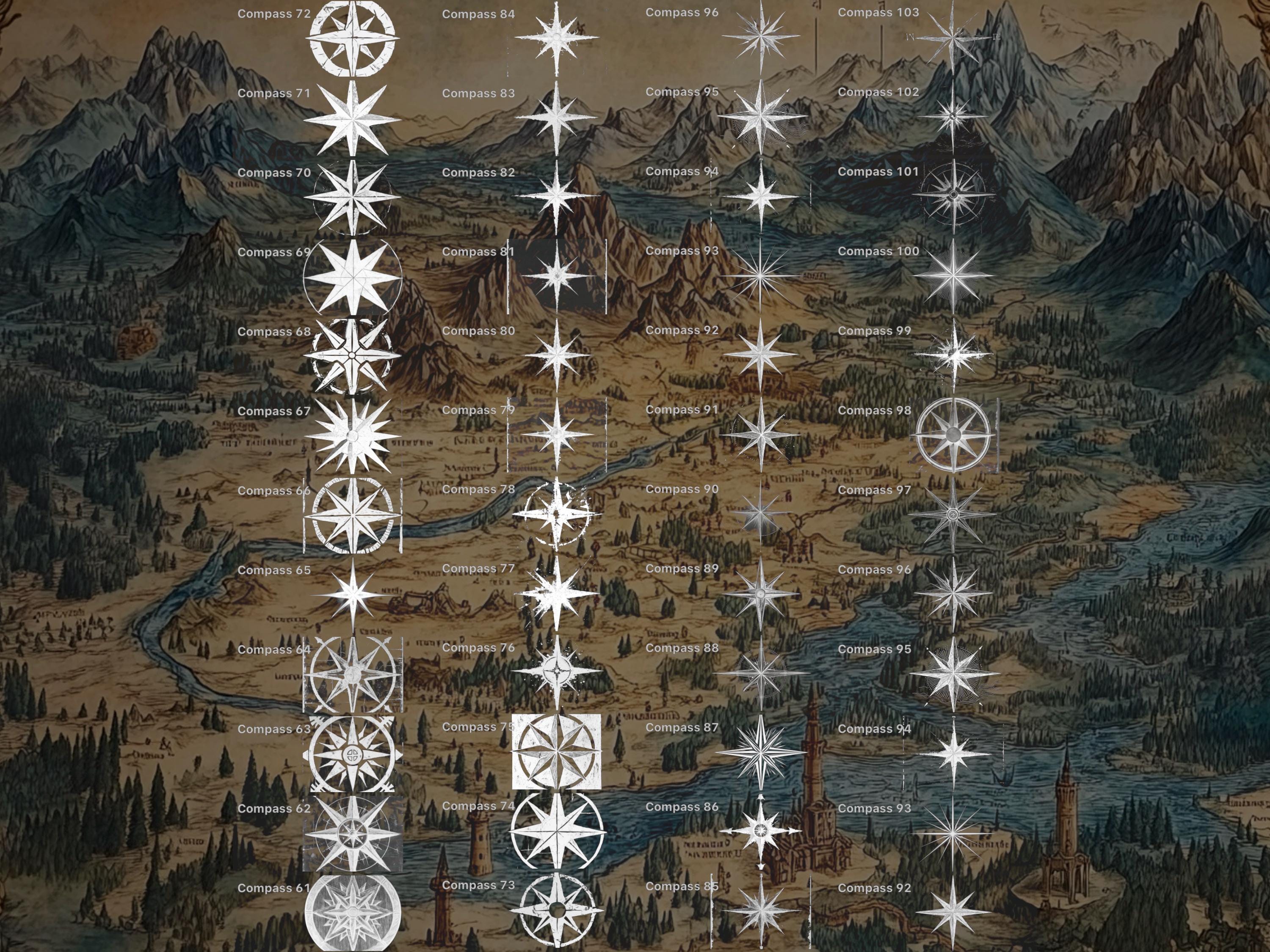 Procreate Compass Rose Brush Stamps preview 7