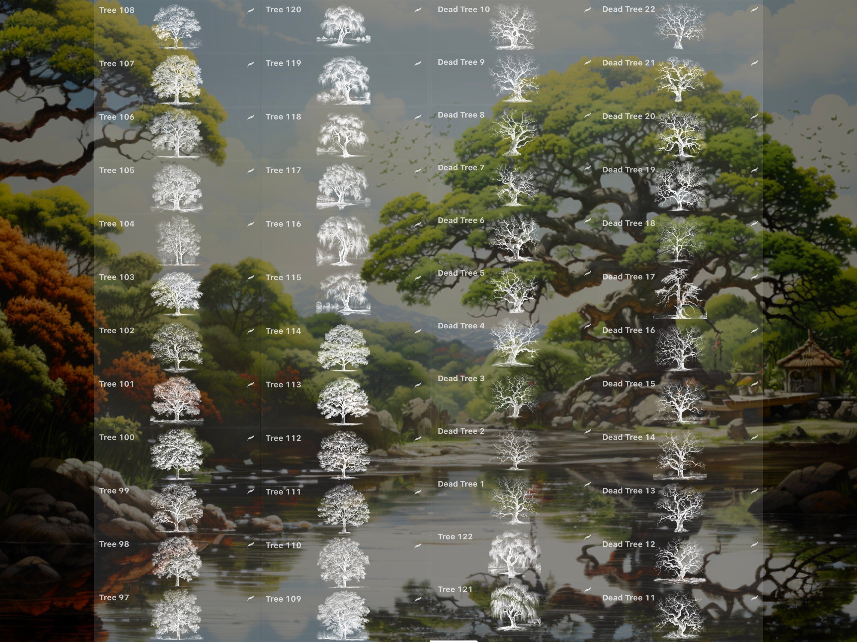 200 Brush Tree Procreate Stamps Photoshop preview 4