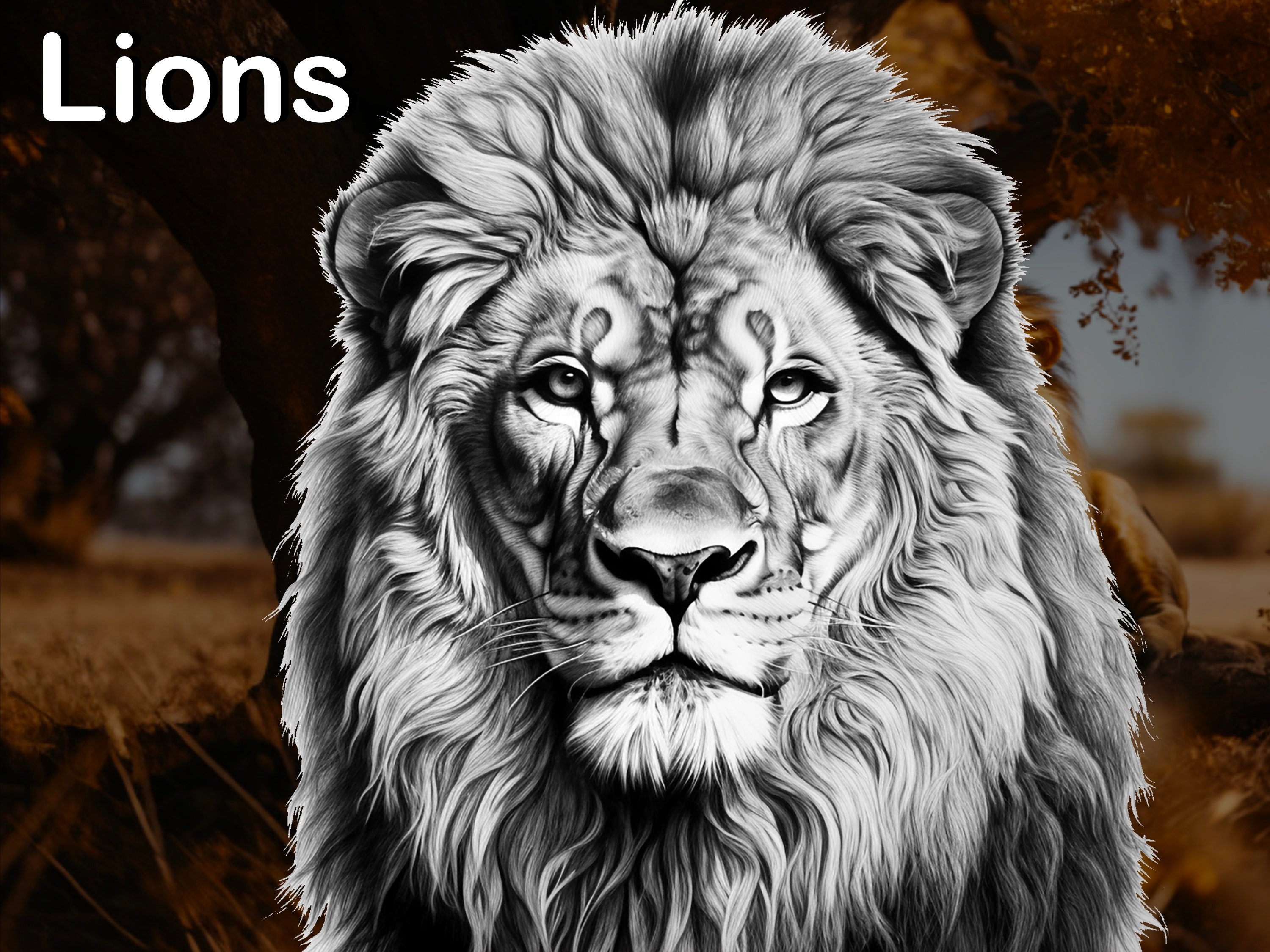Procreate Lion Realistic Brush Stamps Photoshop preview 5
