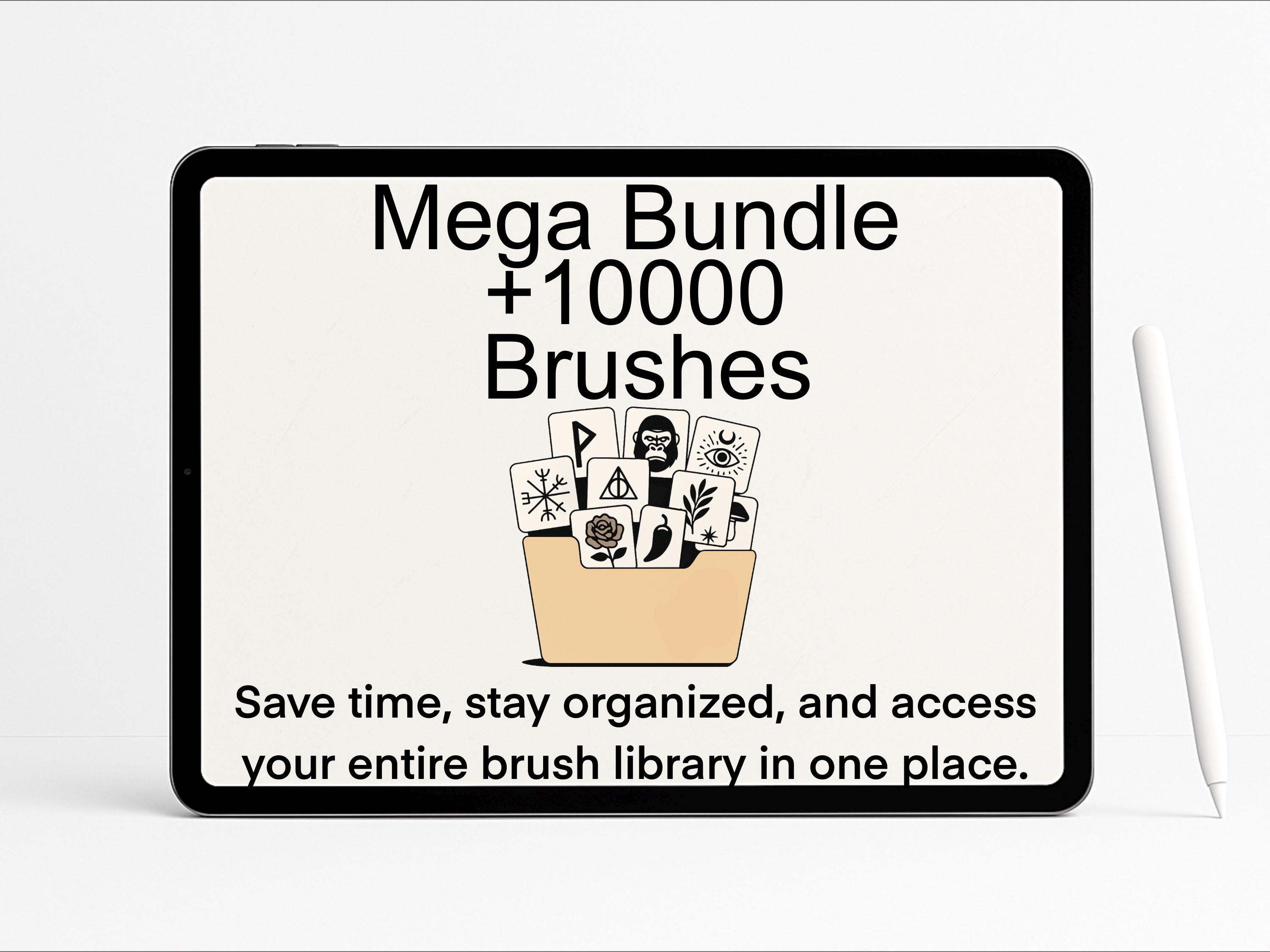 Procreate brushes bundle for tattoo artists, dotwork, illustration & design – Mega organized brush pack with PNG preview 8