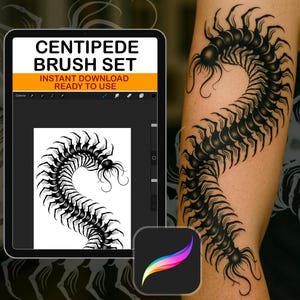 Procreate Brush Centipede Tattoo Brush Set