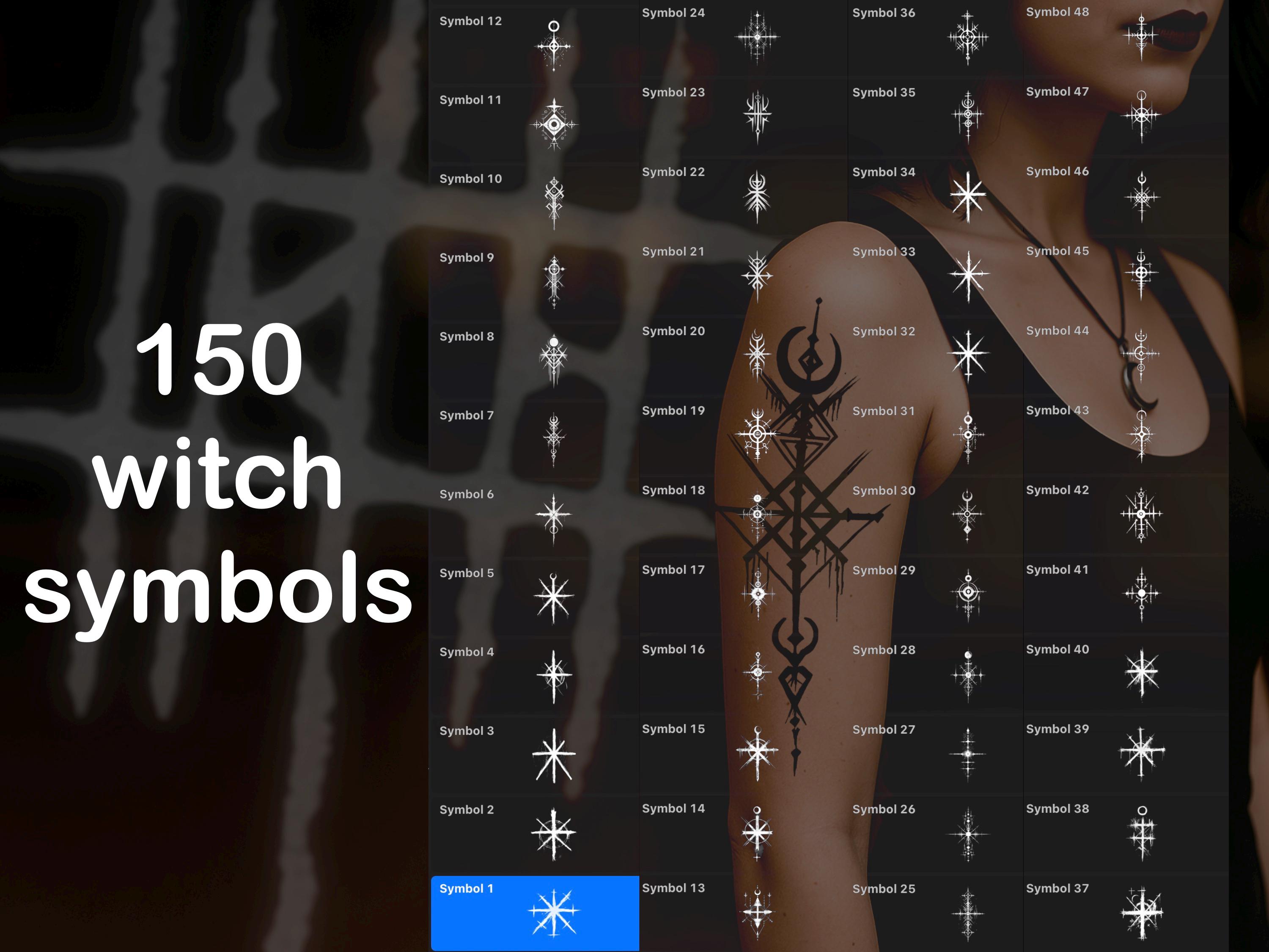 Procreate Witch Symbols and Alphabet Brush Set Photoshop ABR PNG PDF preview 4