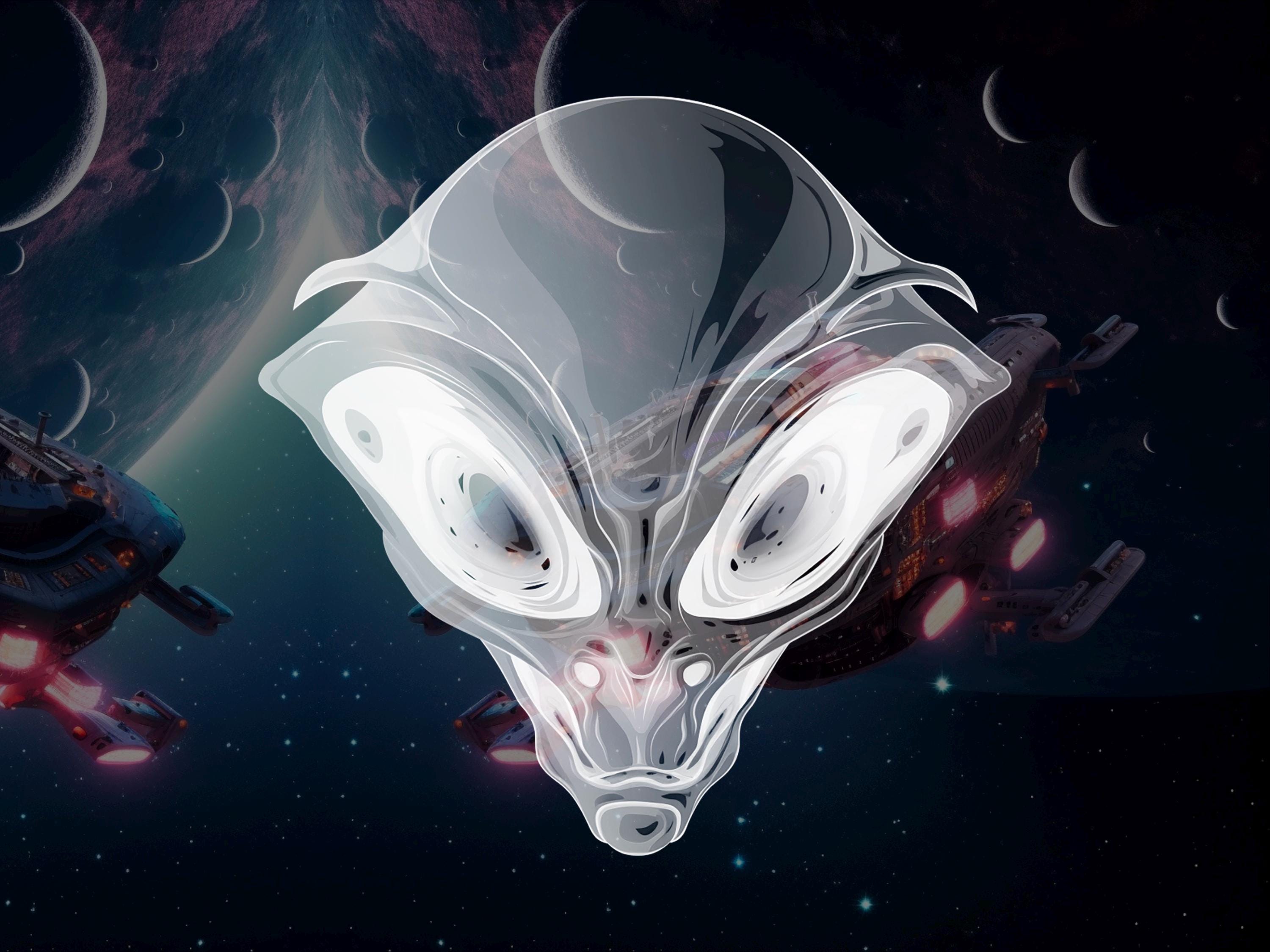 Procreate Alien Head  Stamp Set Photoshop preview 8