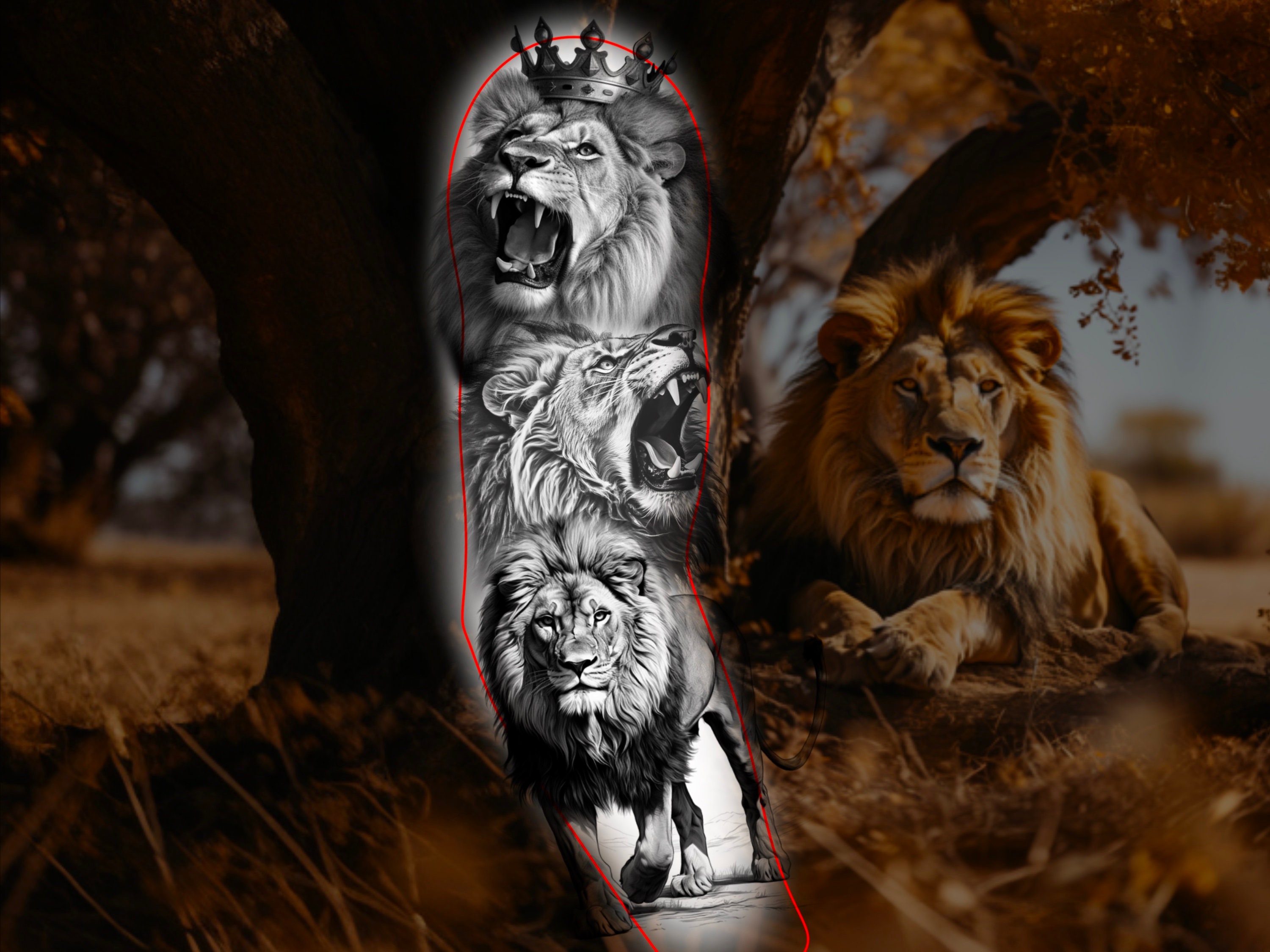 Procreate Lion Realistic Brush Stamps Photoshop preview 3