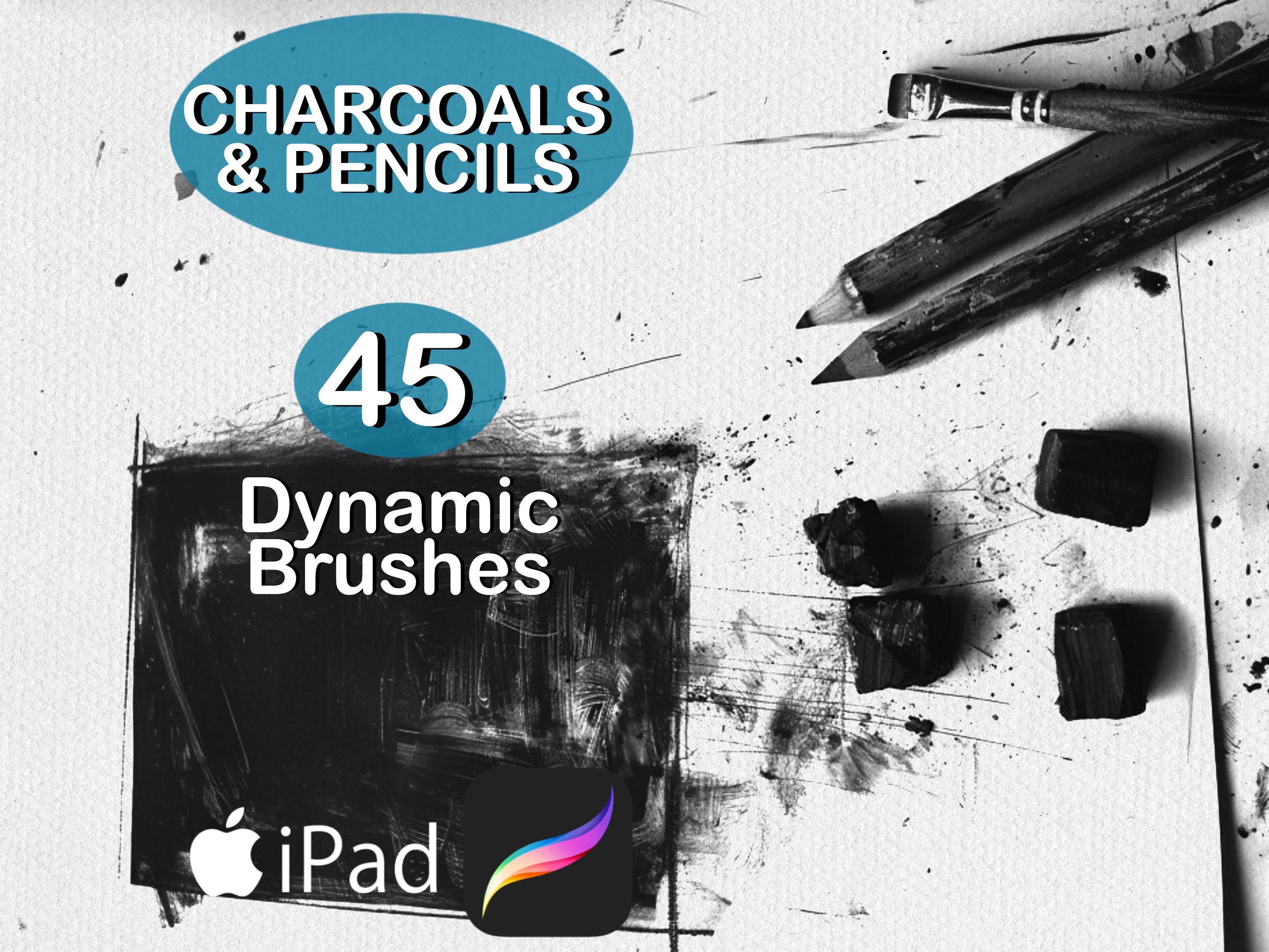 Procreate Brush Charcoal & Pencil Theme
