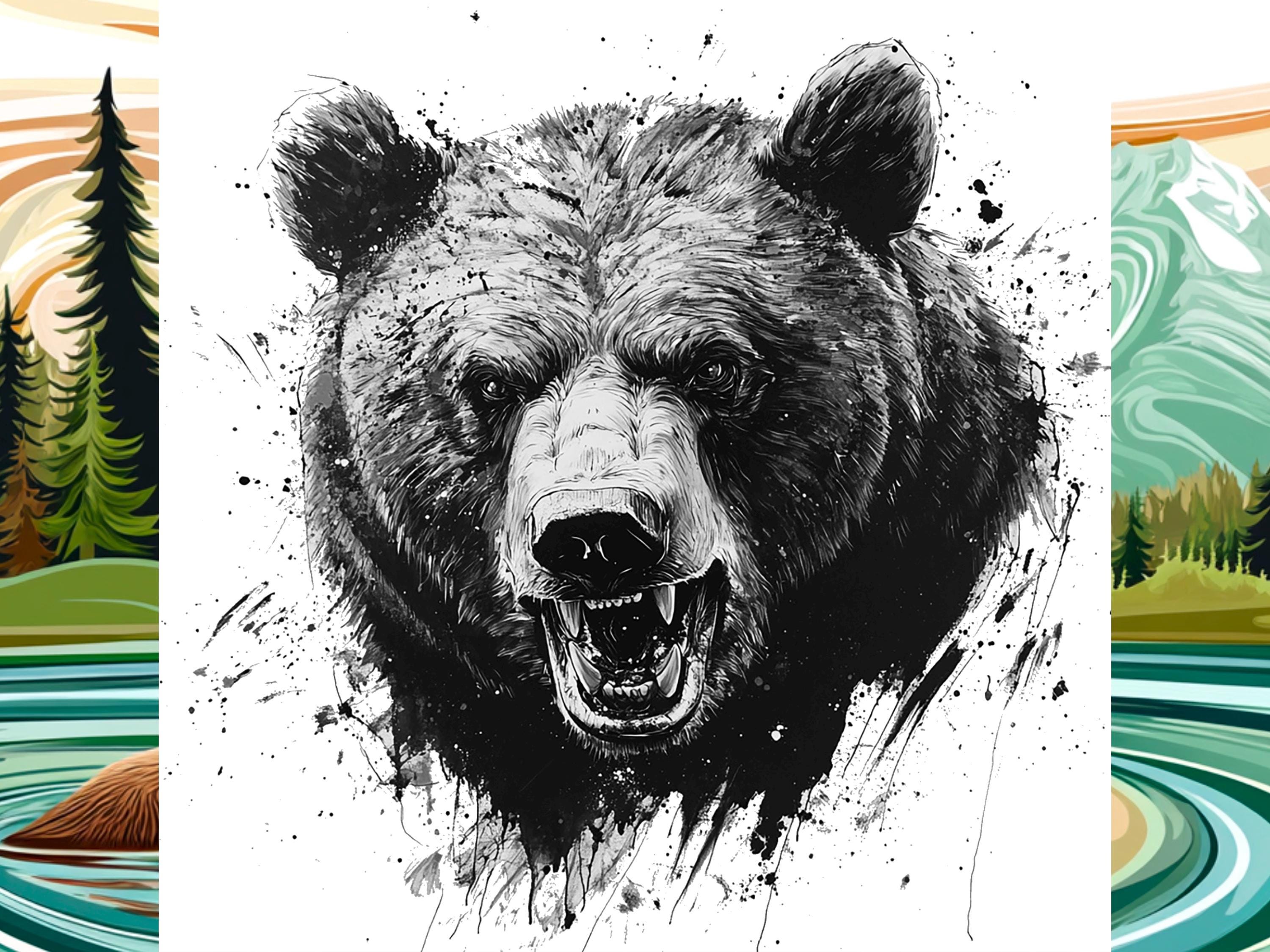 Procreate Bear Tattoo Brush Set preview 8
