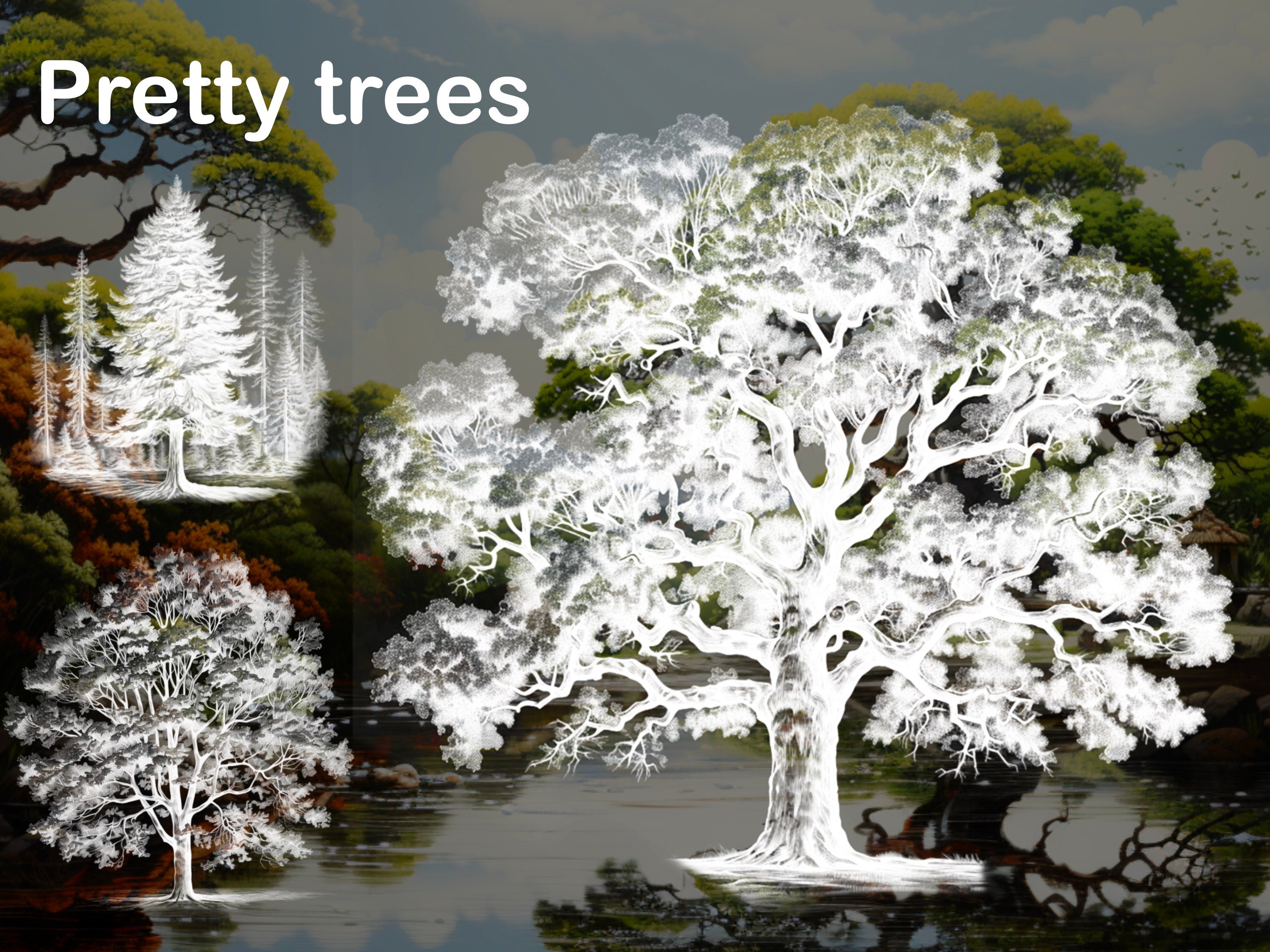 200 Brush Tree Procreate Stamps Photoshop preview 6